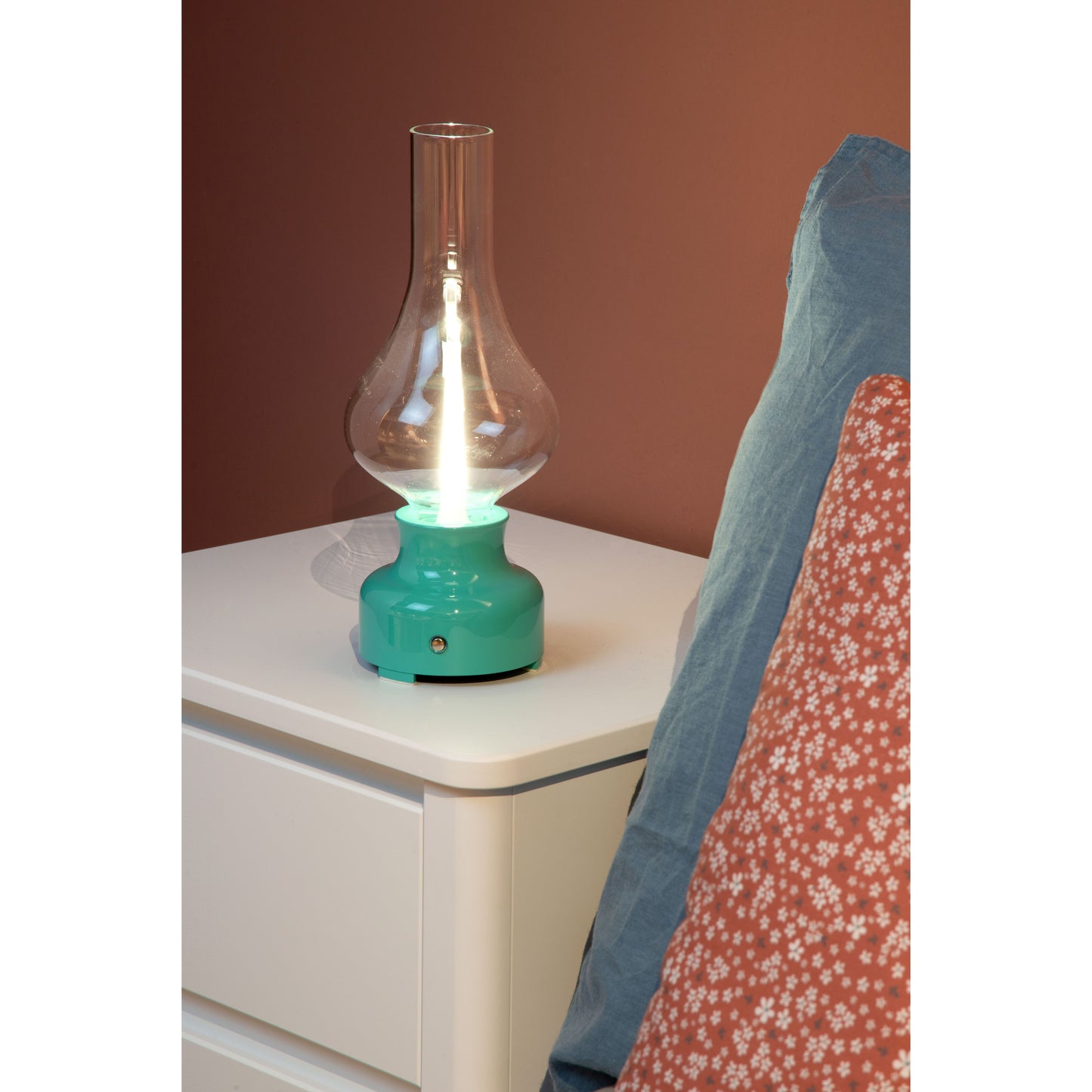 Lucide JASON - Rechargeable Table lamp - Battery pack/batteries - LED Dim. - 1x2W 3000K - 3 StepDim - Turquoise