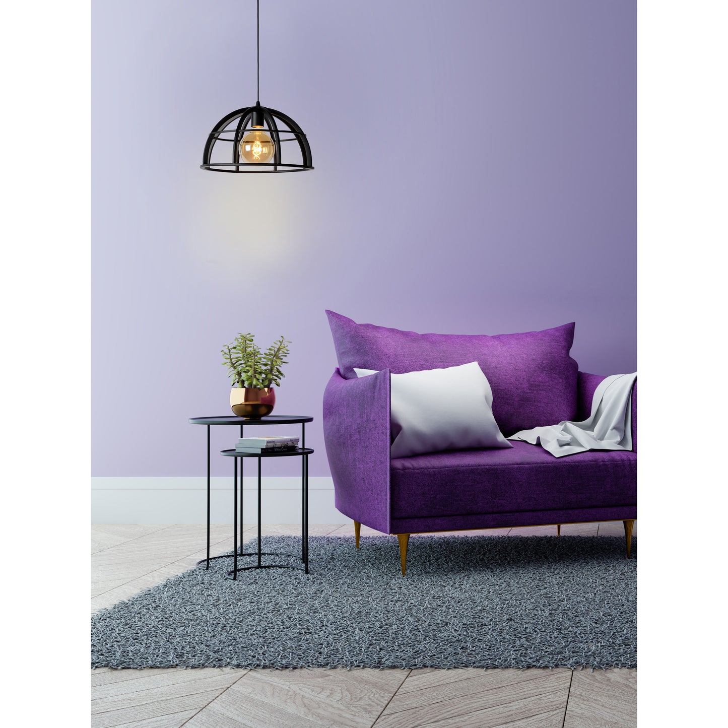 Lucide DIKRA - Pendant light - Ø 40 cm - 1xE27 - Black