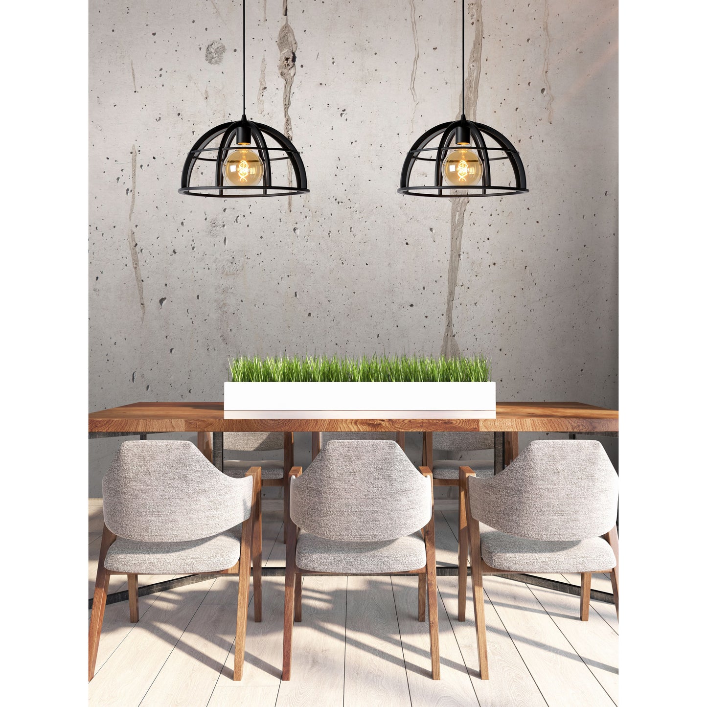 Lucide DIKRA - Pendant light - 2xE27 - Black