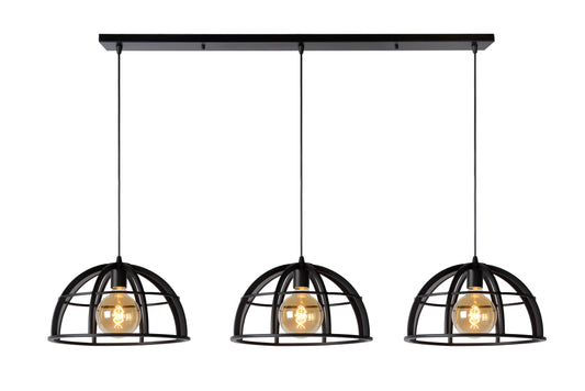 Lucide DIKRA - Pendant light - Ø 40 cm - 3xE27 - Black