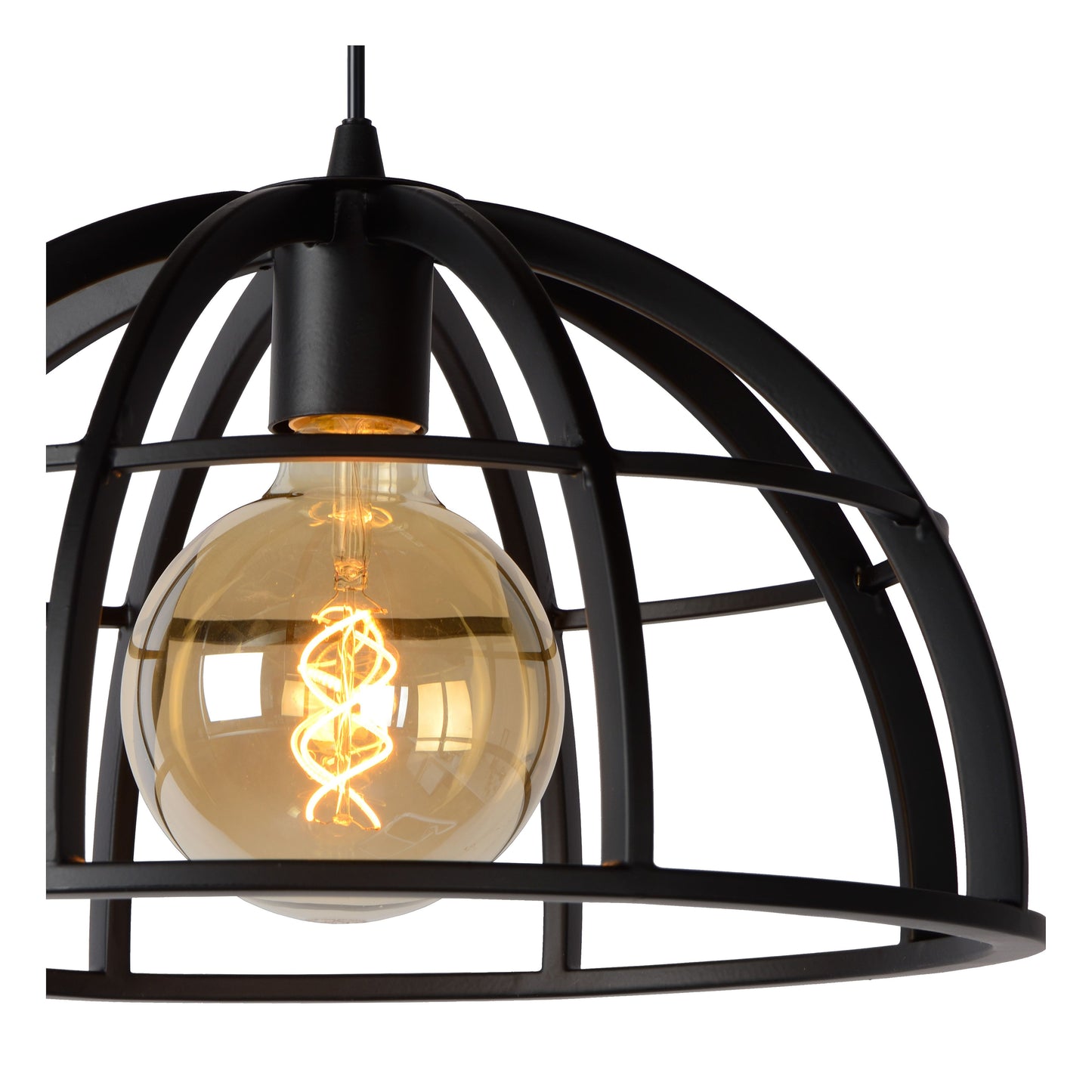 Lucide DIKRA - Pendant light - Ø 40 cm - 3xE27 - Black