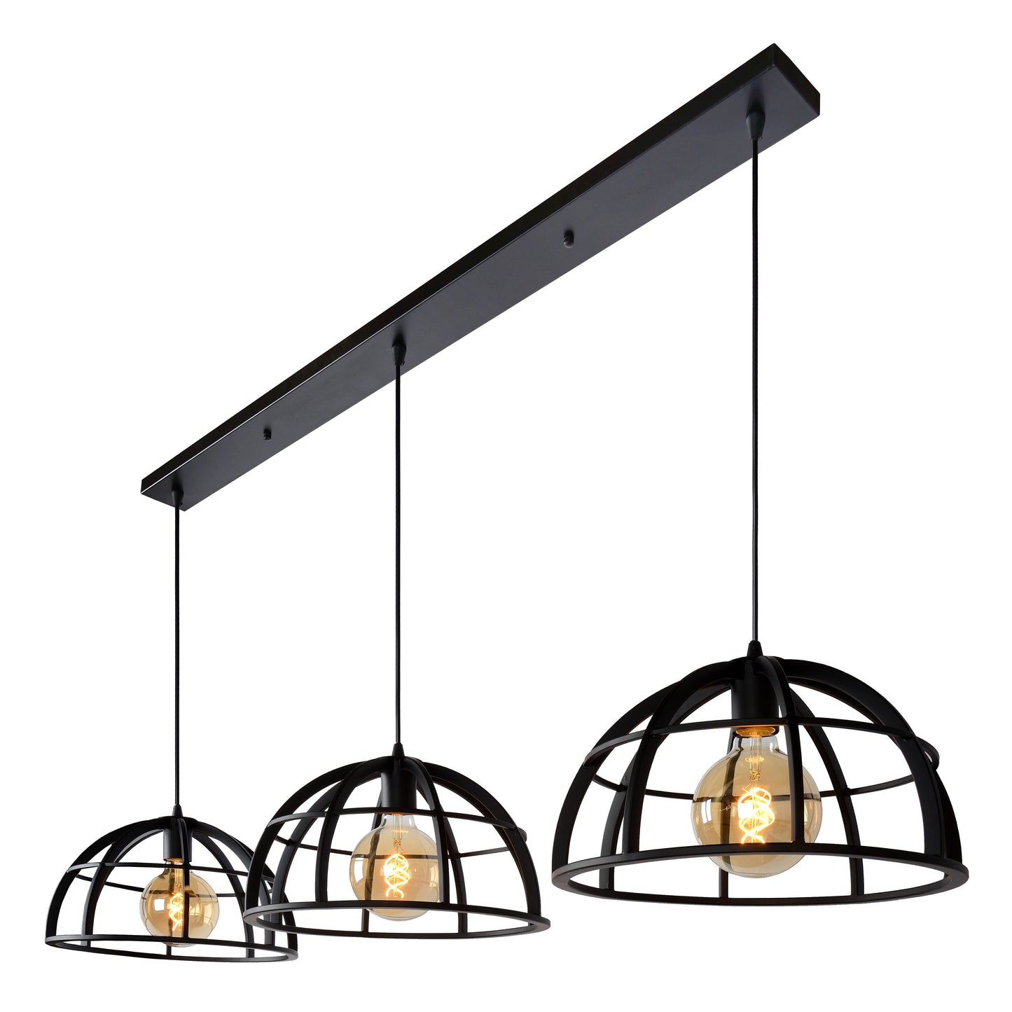 Lucide DIKRA - Pendant light - Ø 40 cm - 3xE27 - Black