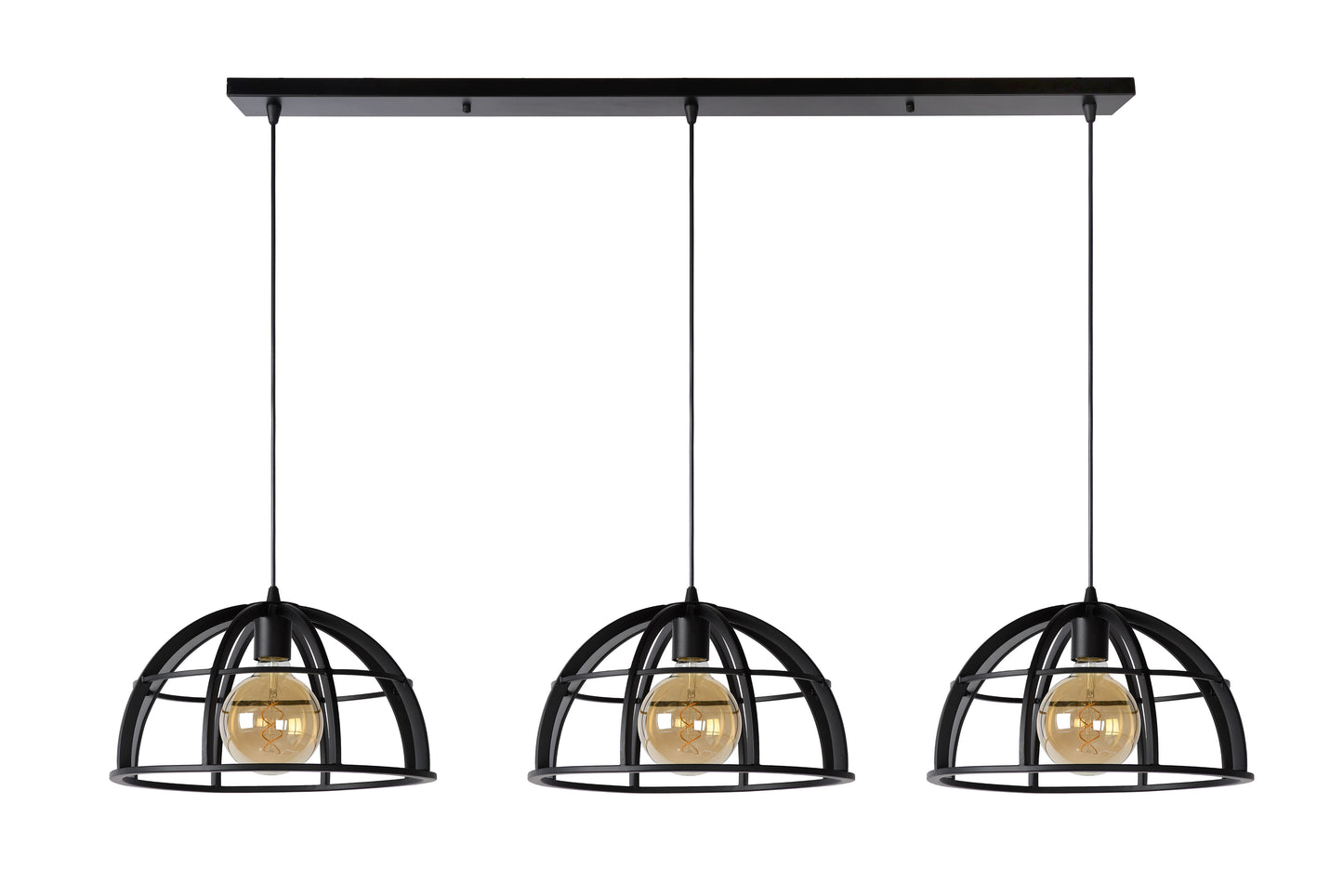 Lucide DIKRA - Pendant light - Ø 40 cm - 3xE27 - Black