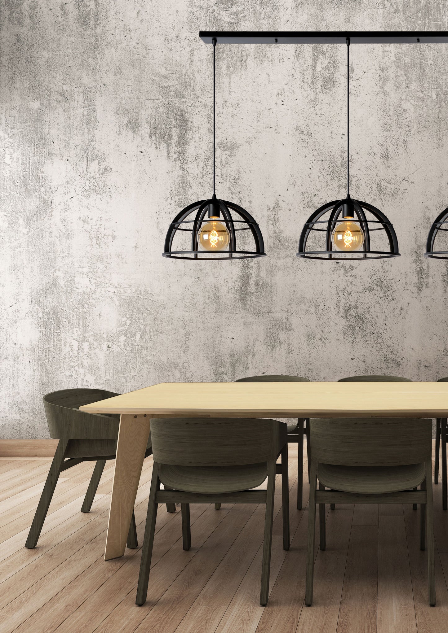 Lucide DIKRA - Pendant light - Ø 40 cm - 3xE27 - Black