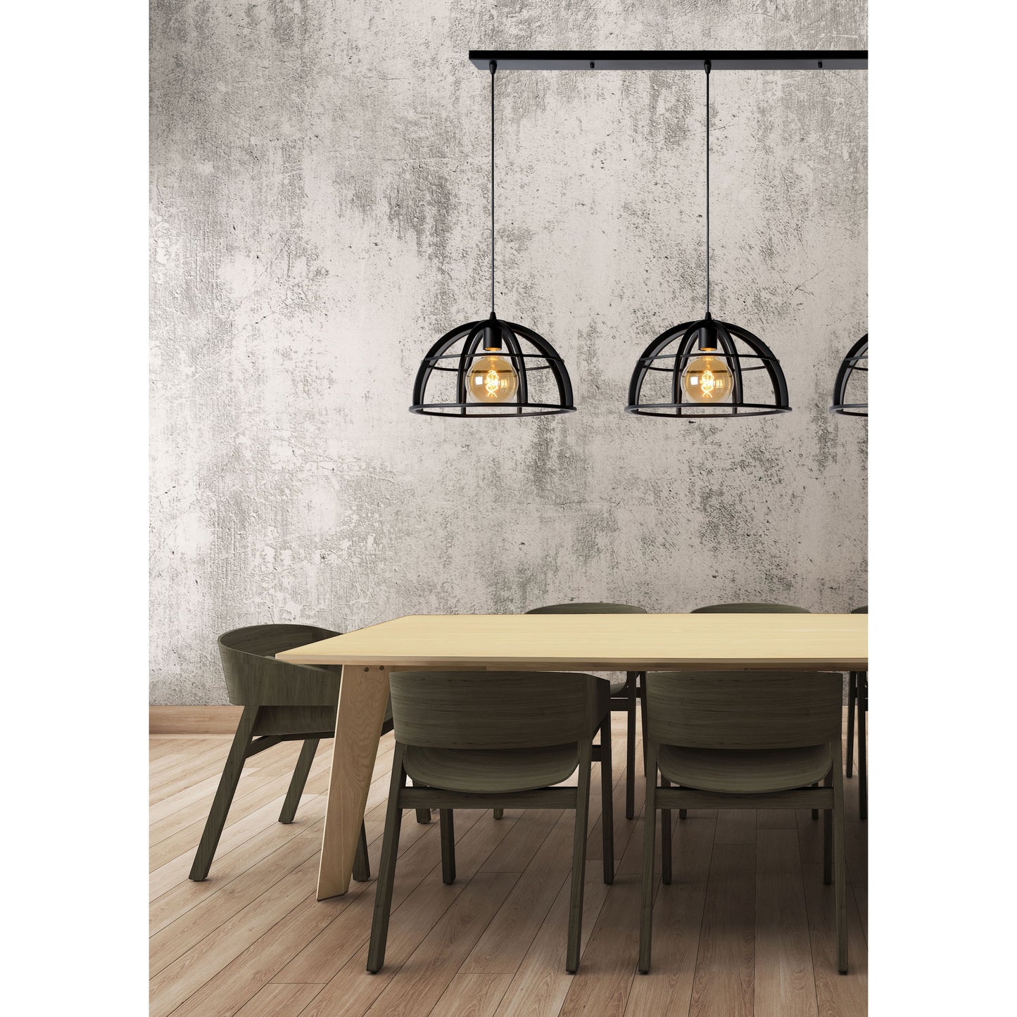 Lucide DIKRA - Pendant light - Ø 40 cm - 3xE27 - Black