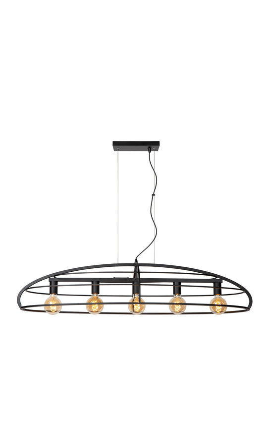 Lucide DIKRA - Pendant light - 5xE27 - Black