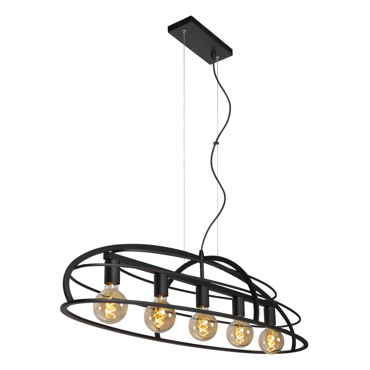 Lucide DIKRA - Pendant light - 5xE27 - Black