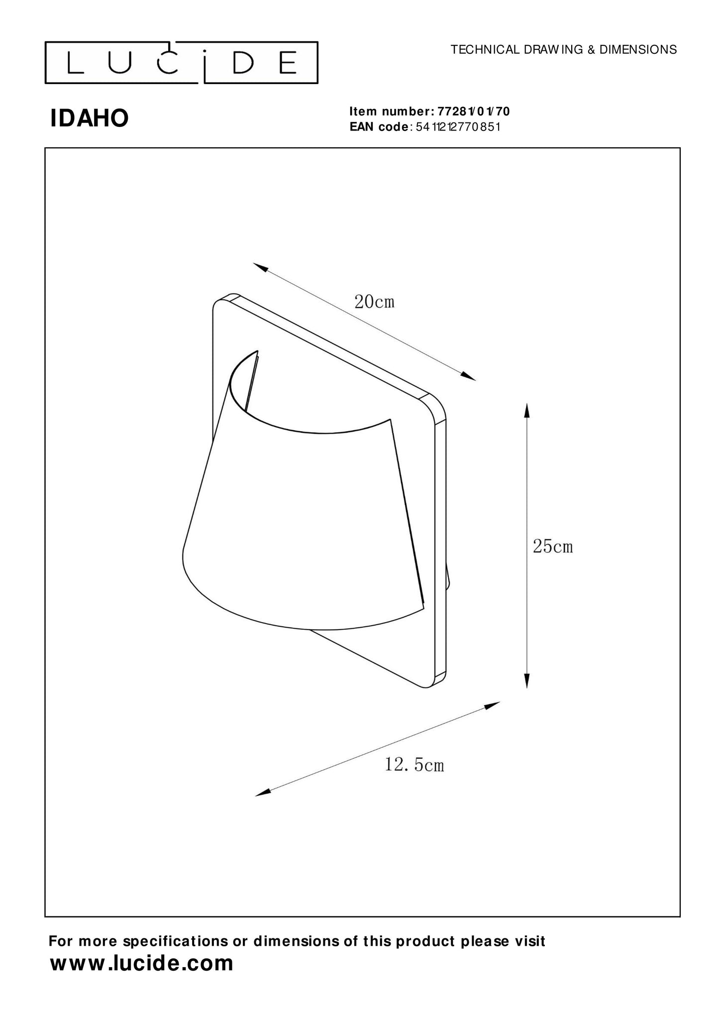 Lucide IDAHO - Wall light - 1xE14 - Brown