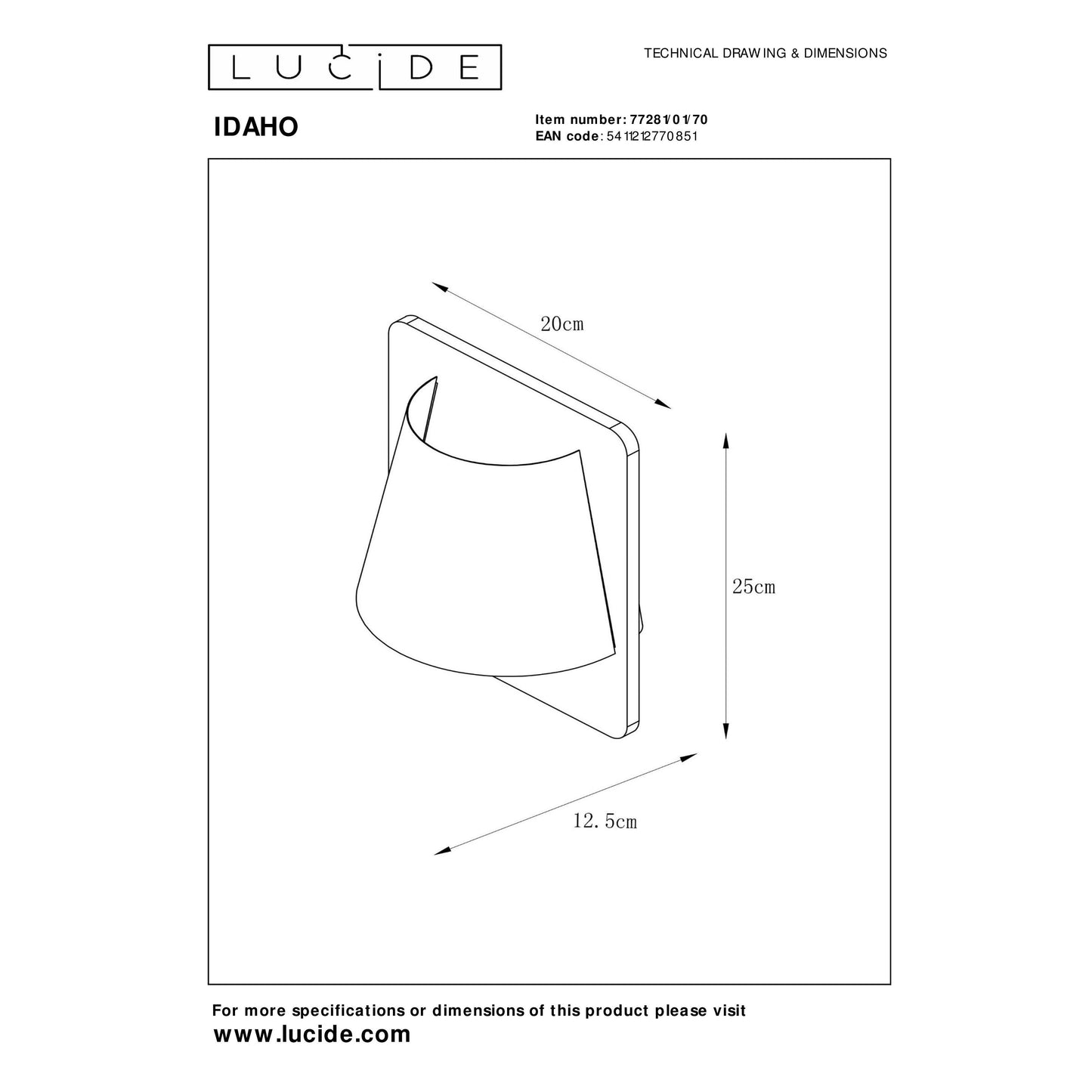 Lucide IDAHO - Wall light - 1xE14 - Brown