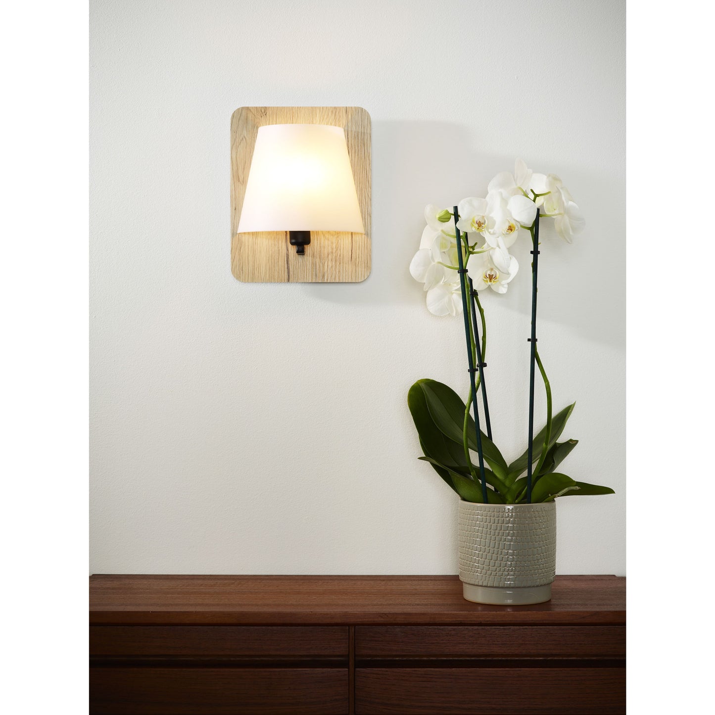 Lucide IDAHO - Wall light - 1xE14 - Light wood