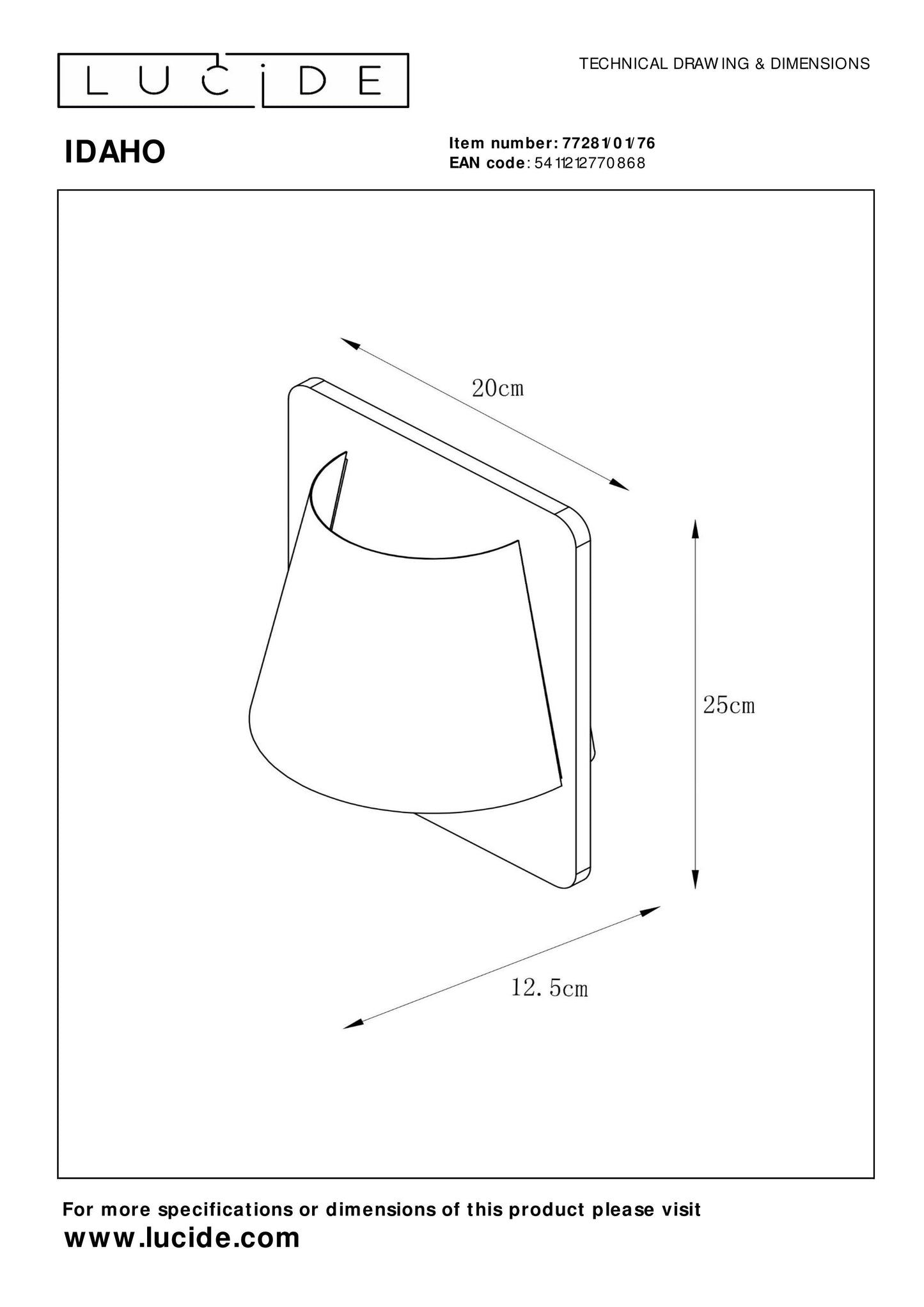 Lucide IDAHO - Wall light - 1xE14 - Light wood