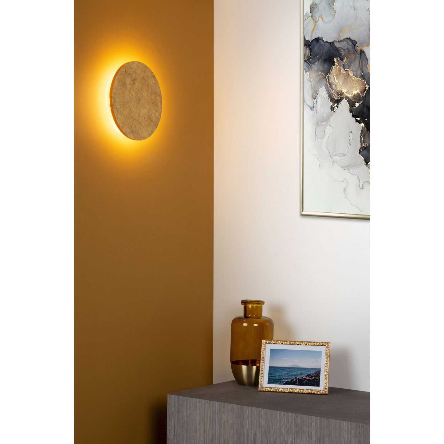 Lucide GLIMPSE - Wall light - Ø 22 cm - LED - 1x11W 2700K - Matt Gold / Brass