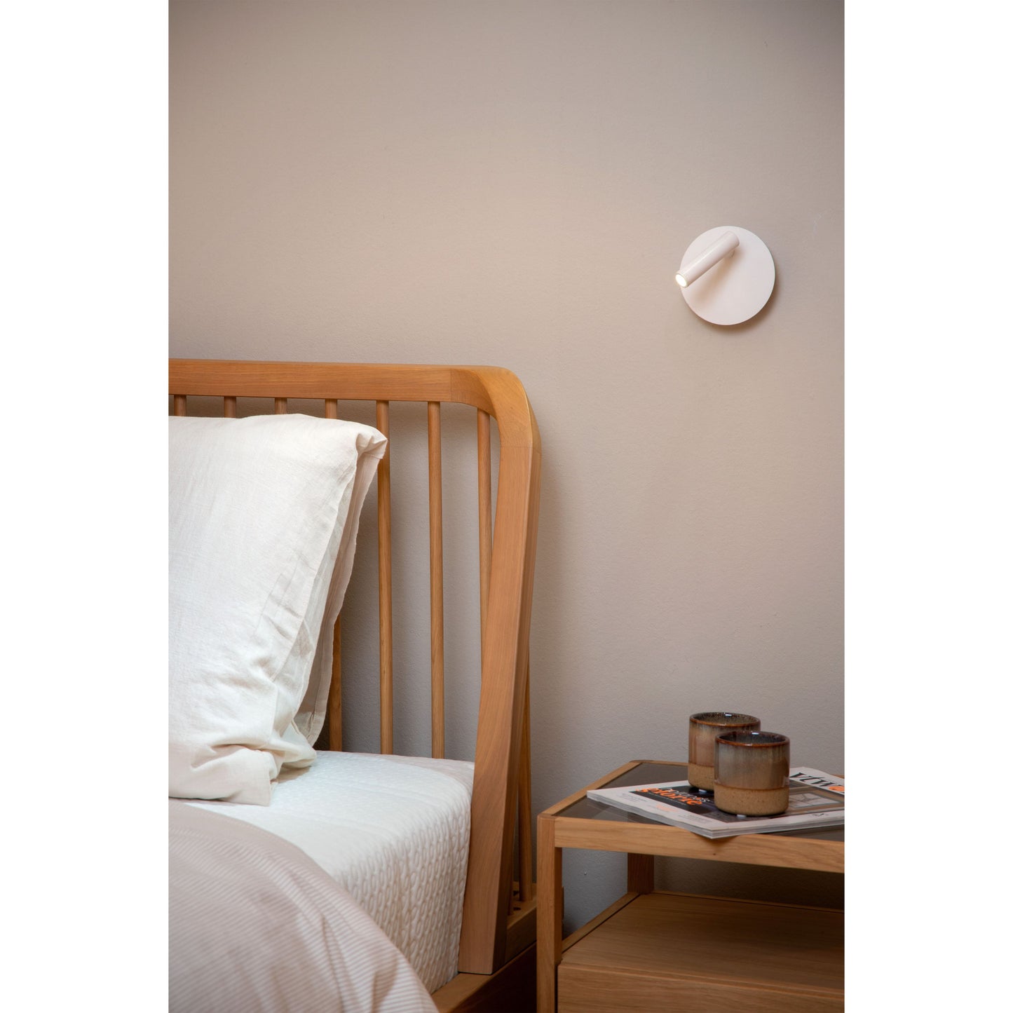 Lucide JOLIJN - Rechargeable Bedside lamp / Wall light - Battery pack/batteries - Ø 10,2 cm - LED - 1x2W 3000K - Magnetic - White