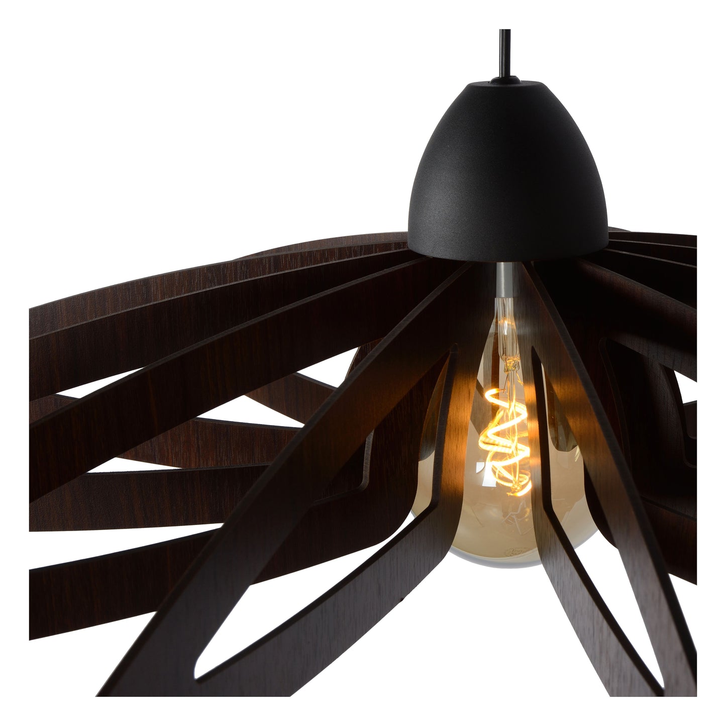 Lucide ZIDANE - Pendant light - Ø 76 cm - 1xE27 - Black