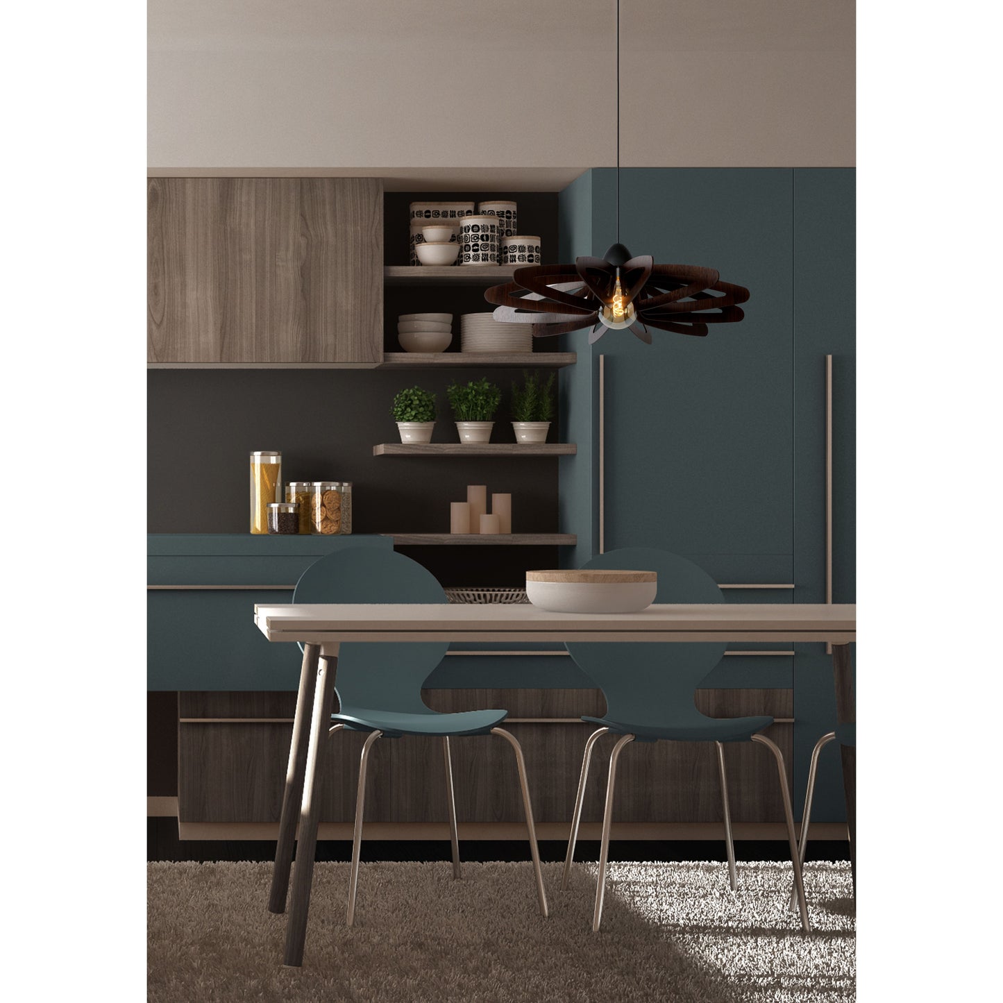 Lucide ZIDANE - Pendant light - Ø 76 cm - 1xE27 - Black