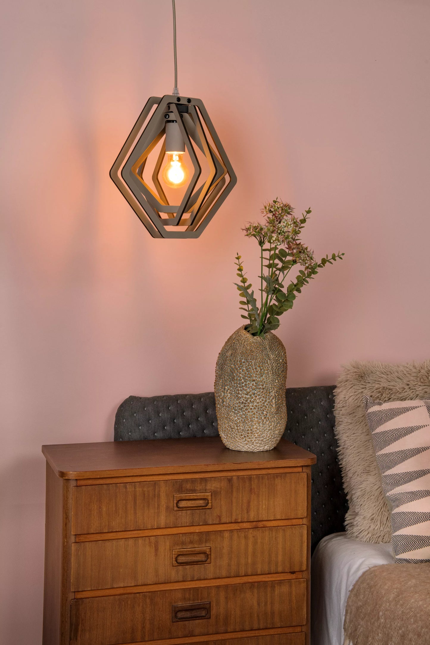 Lucide MAURO - Pendant light Children - 1xE27 - Taupe