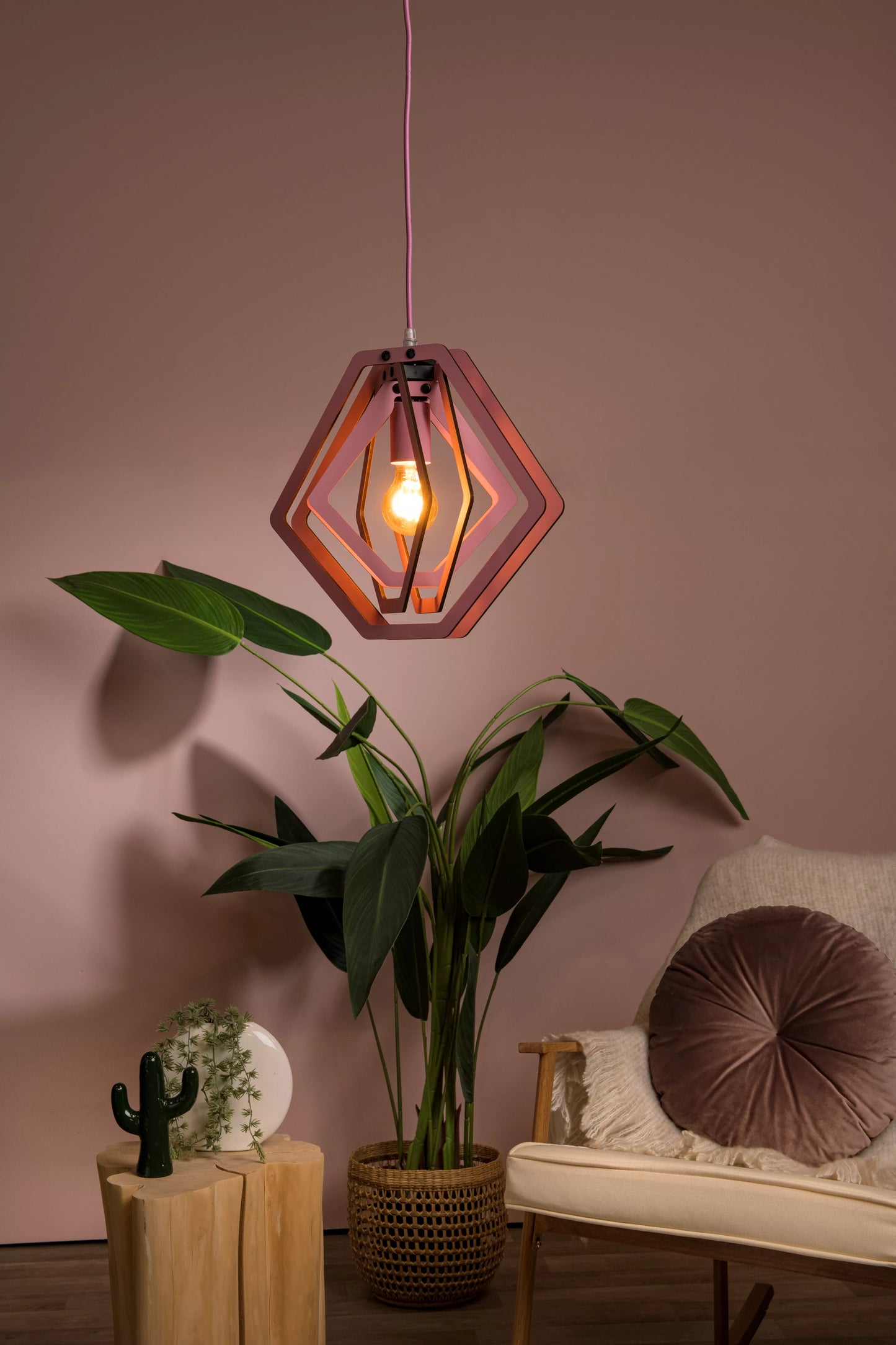 Lucide MAURO - Pendant light Children - 1xE27 - Pink
