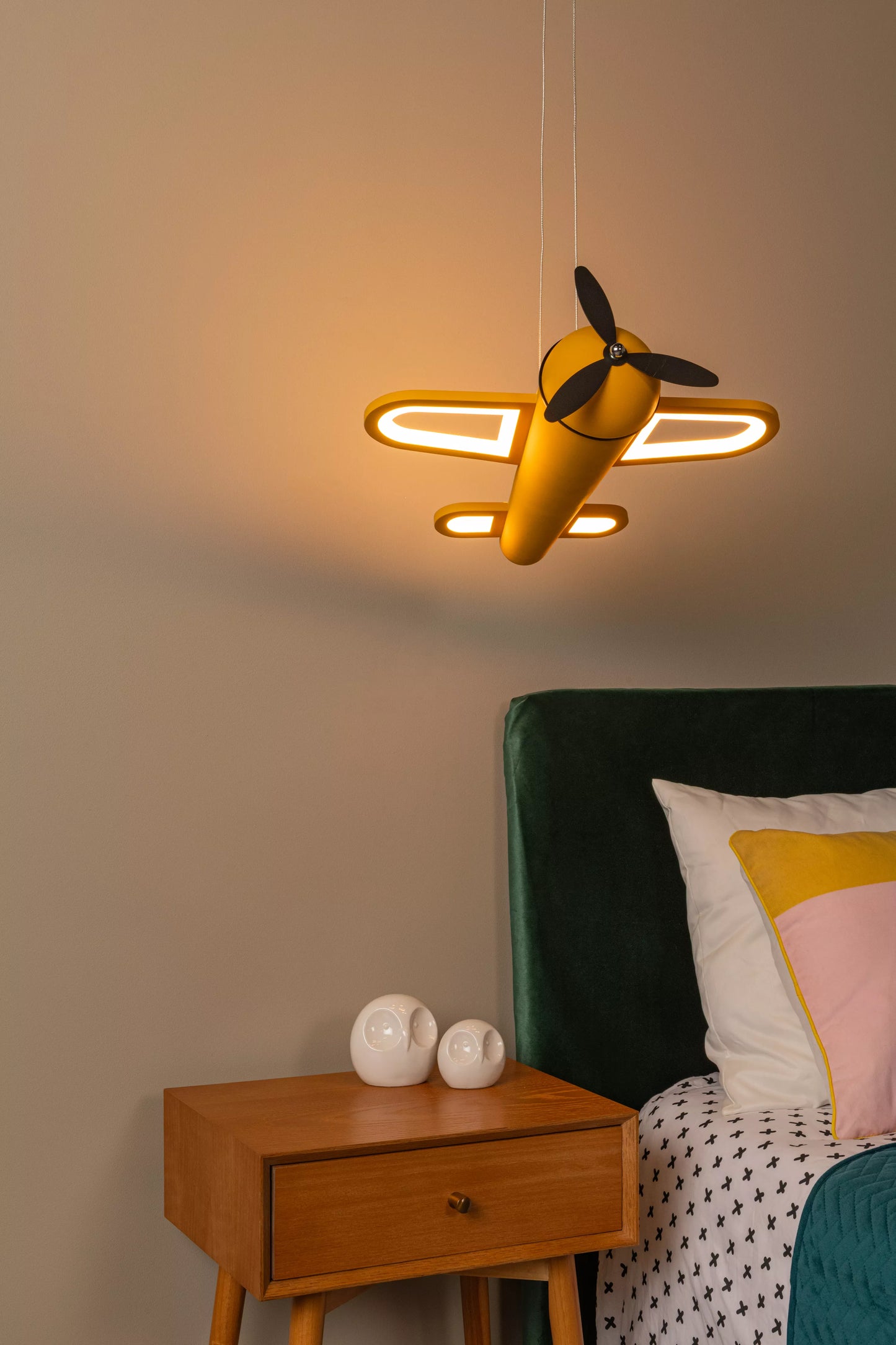 Lucide FOKKER - Pendant light Children - LED - 1x28W 2500K - Yellow