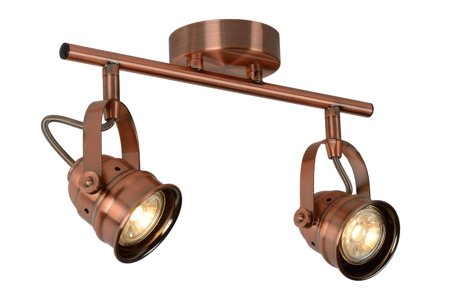 Lucide CIGAL - Ceiling spotlight - LED - GU10 - 2x5W 2700K - Copper