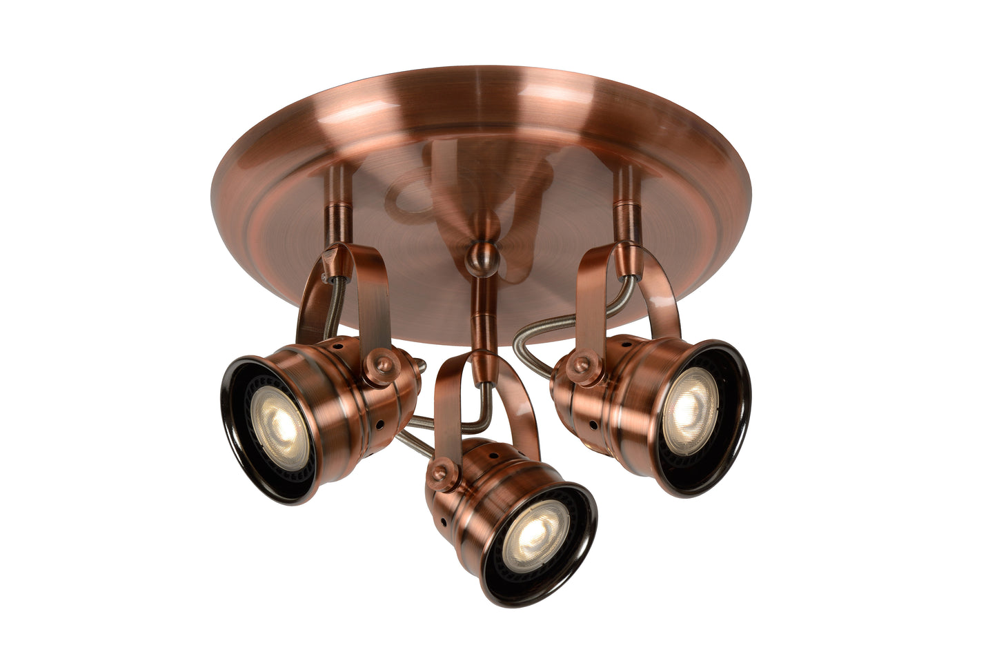 Lucide CIGAL - Ceiling spotlight - LED - GU10 - 3x5W 2700K - Copper