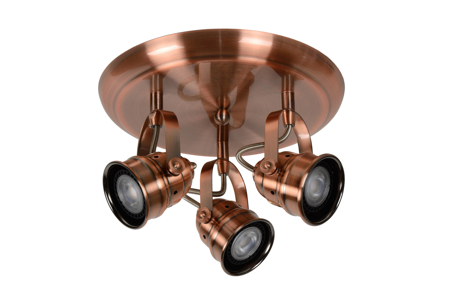 Lucide CIGAL - Ceiling spotlight - LED - GU10 - 3x5W 2700K - Copper