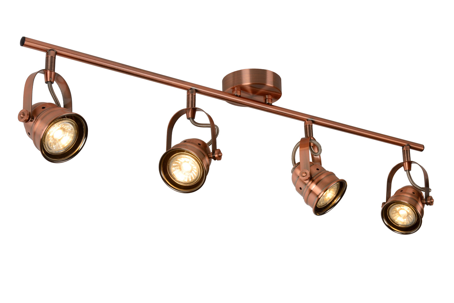 Lucide CIGAL - Ceiling spotlight - LED - GU10 - 4x5W 2700K - Copper