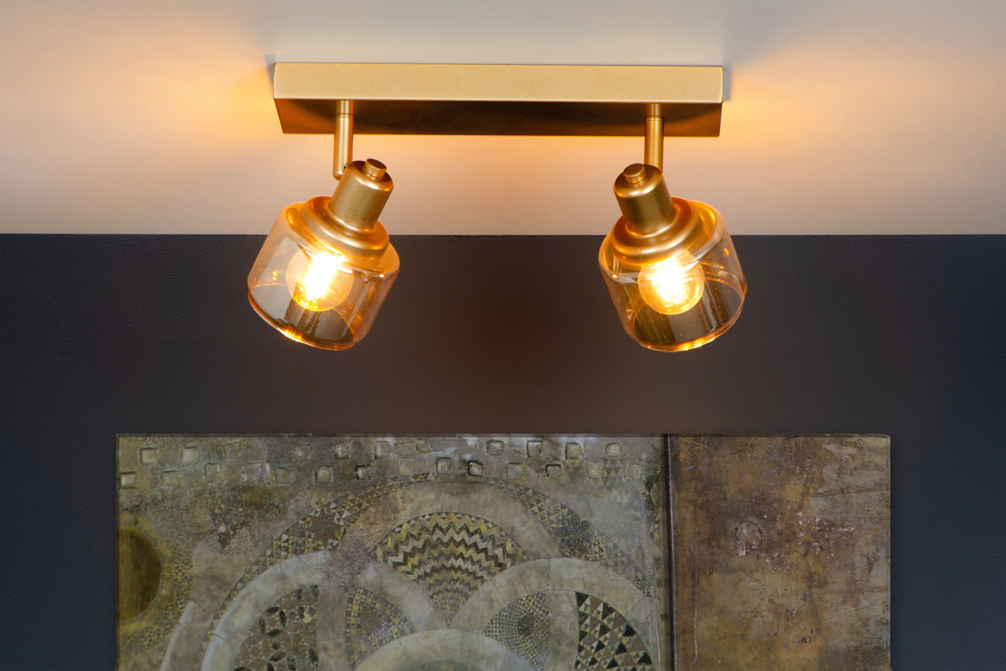 Lucide BJORN - Ceiling spotlight - 2xE14 - Matt Gold / Brass