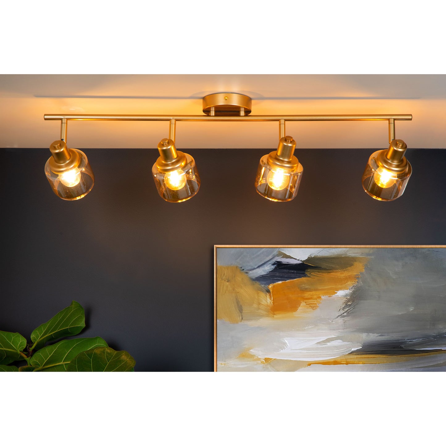 Lucide BJORN - Ceiling spotlight - 4xE14 - Matt Gold / Brass