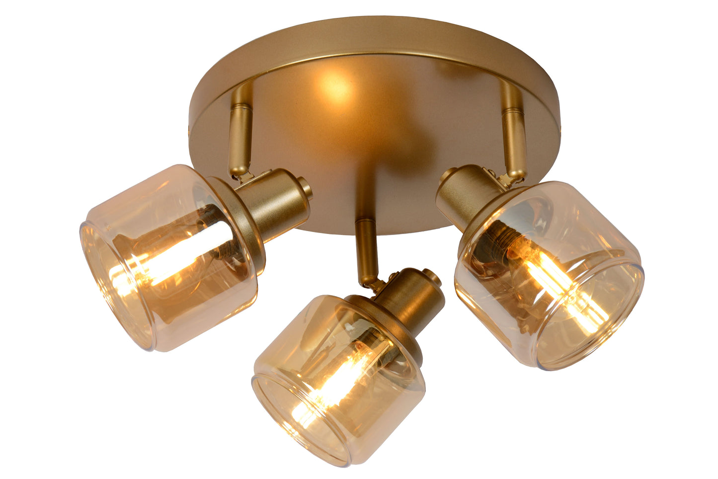 Lucide BJORN - Ceiling spotlight - Ø 38 cm - 3xE14 - Matt Gold / Brass