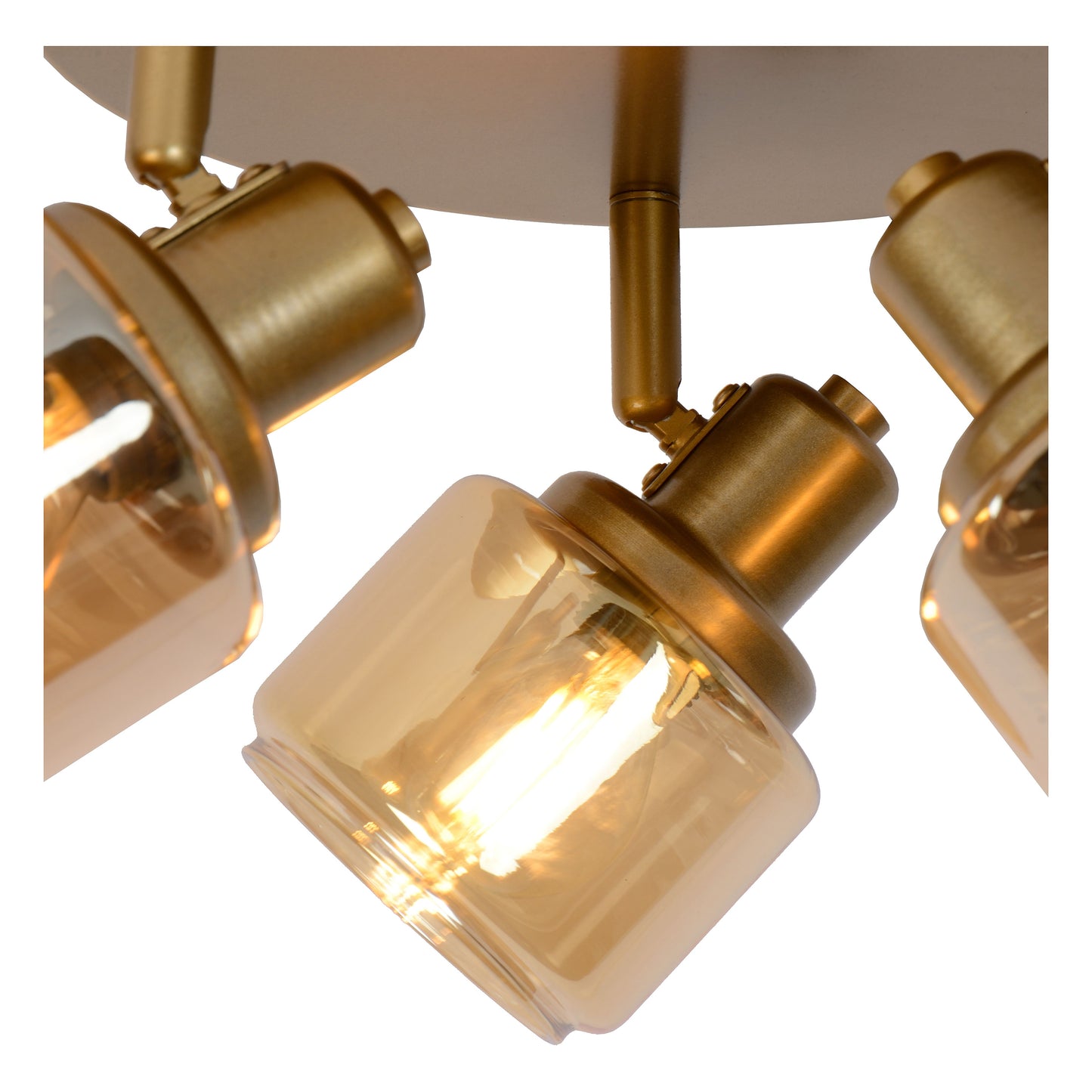 Lucide BJORN - Ceiling spotlight - Ø 38 cm - 3xE14 - Matt Gold / Brass