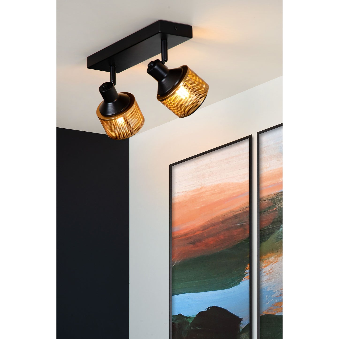 Lucide RAFA - Ceiling spotlight - 2xE14 - Black