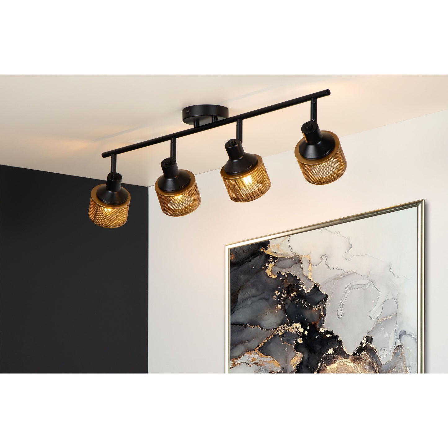 Lucide RAFA - Ceiling spotlight - 4xE14 - Black