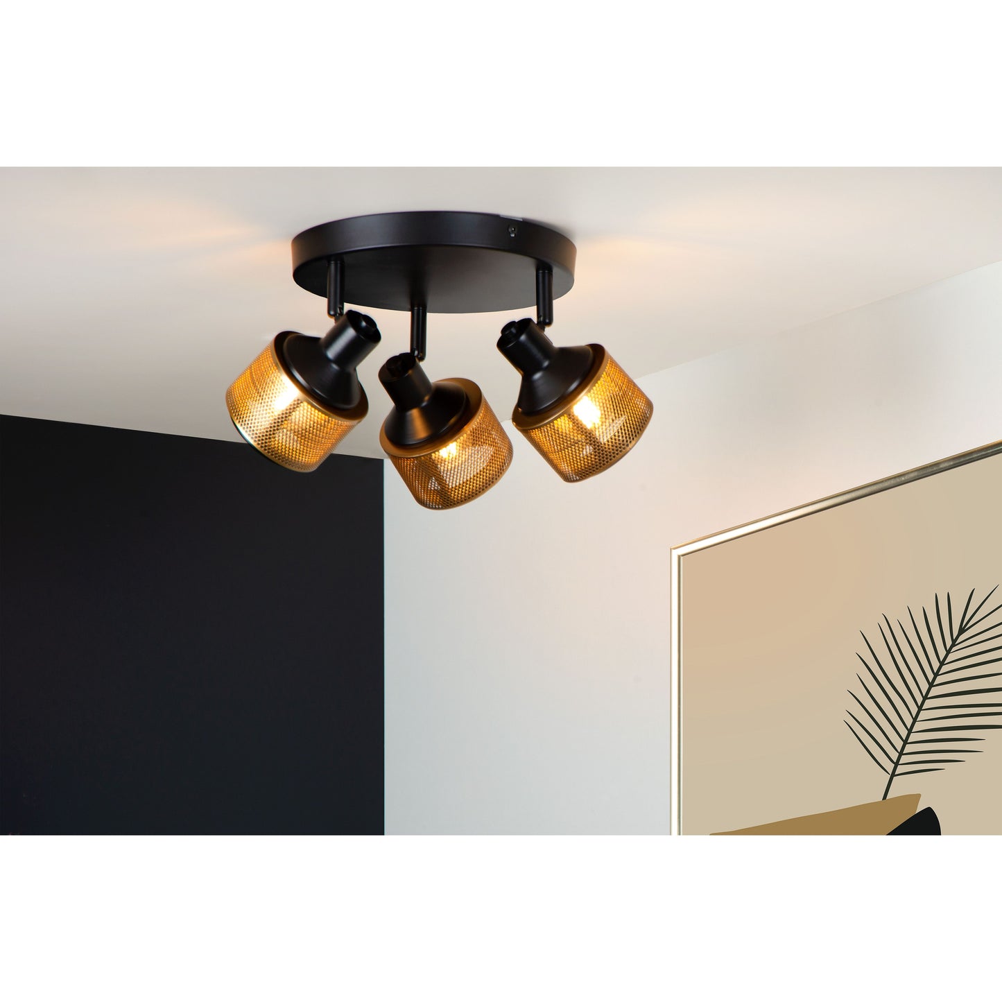 Lucide RAFA - Ceiling spotlight - Ø 35 cm - 3xE14 - Black