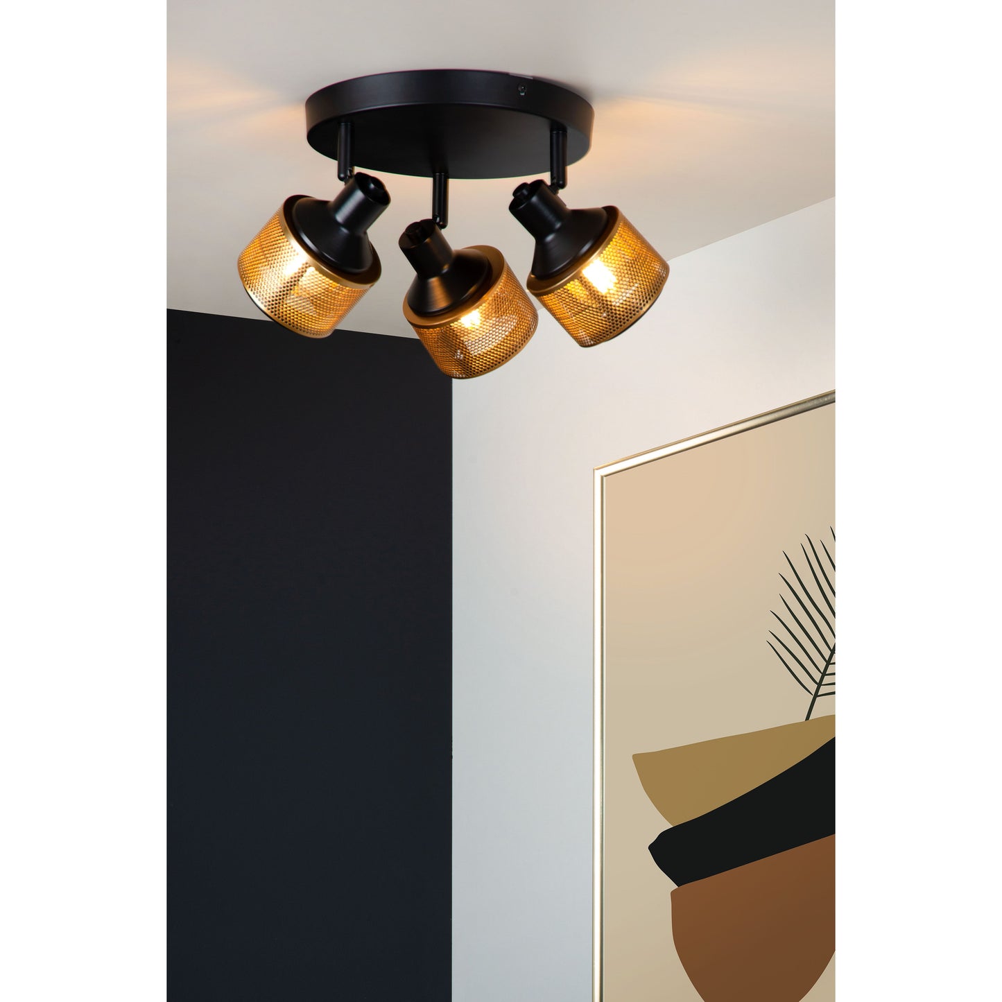 Lucide RAFA - Ceiling spotlight - Ø 35 cm - 3xE14 - Black