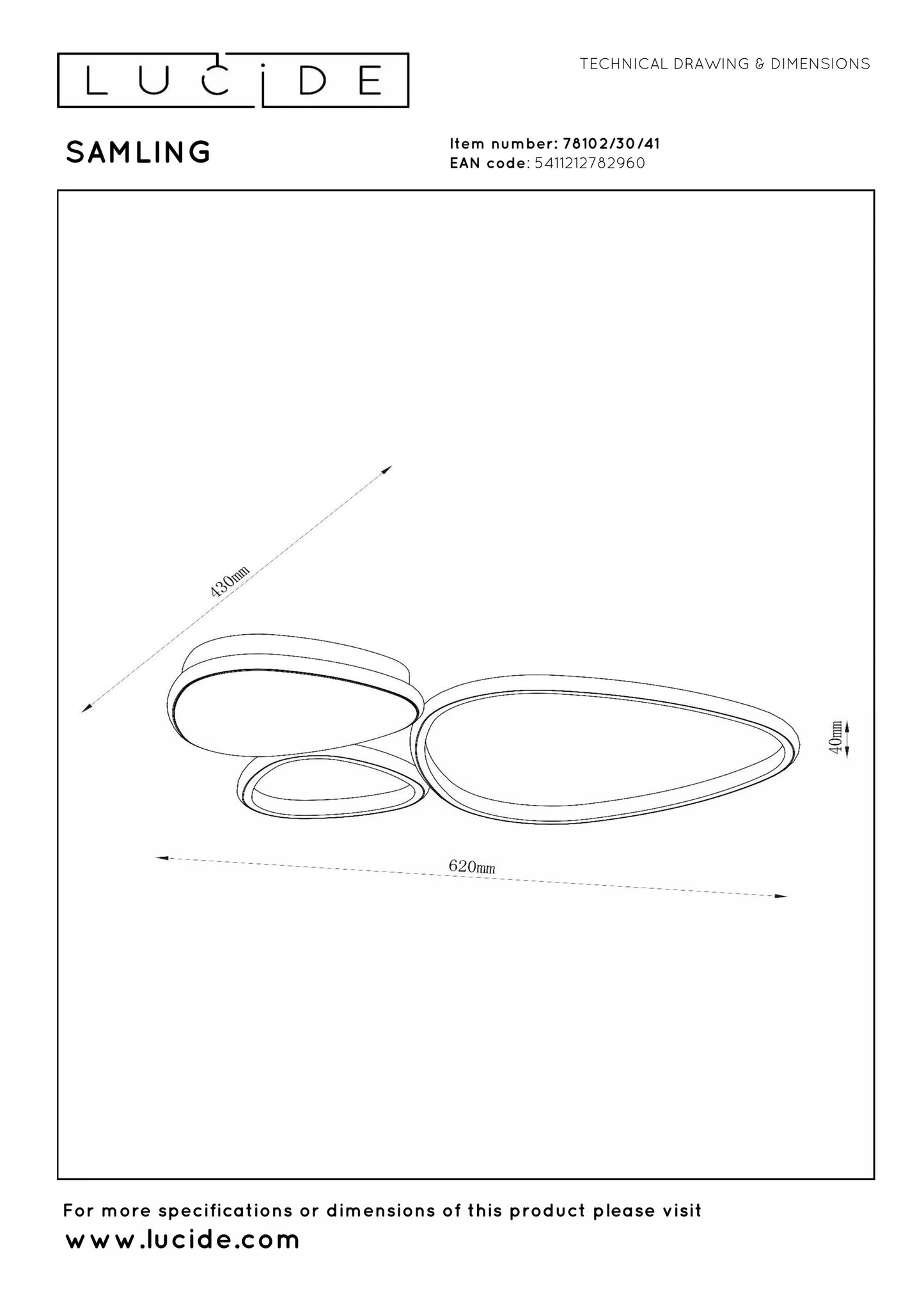 Lucide SAMLING - Flush ceiling light - LED Dim. - CCT - 1x30W 2700K/4000K - Taupe
