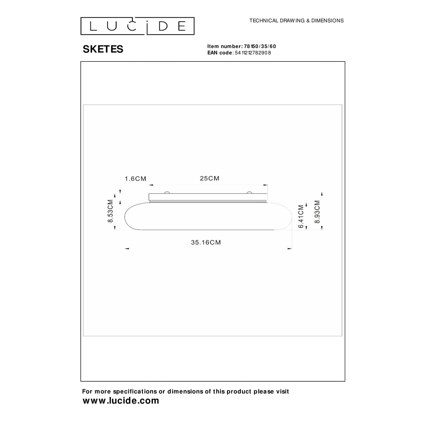 Lucide SKETES - Flush ceiling light - Ø 35,2 cm - LED Dim. - 1x18W 2700K/5000K - Transparant