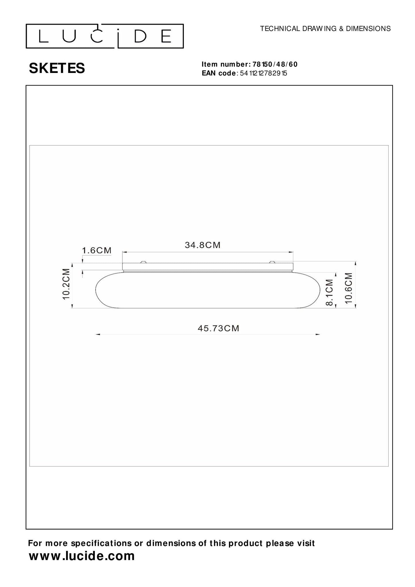 Lucide SKETES - Flush ceiling light - Ø 45,7 cm - LED Dim. - 1x24W 2700K/4000K - Transparant