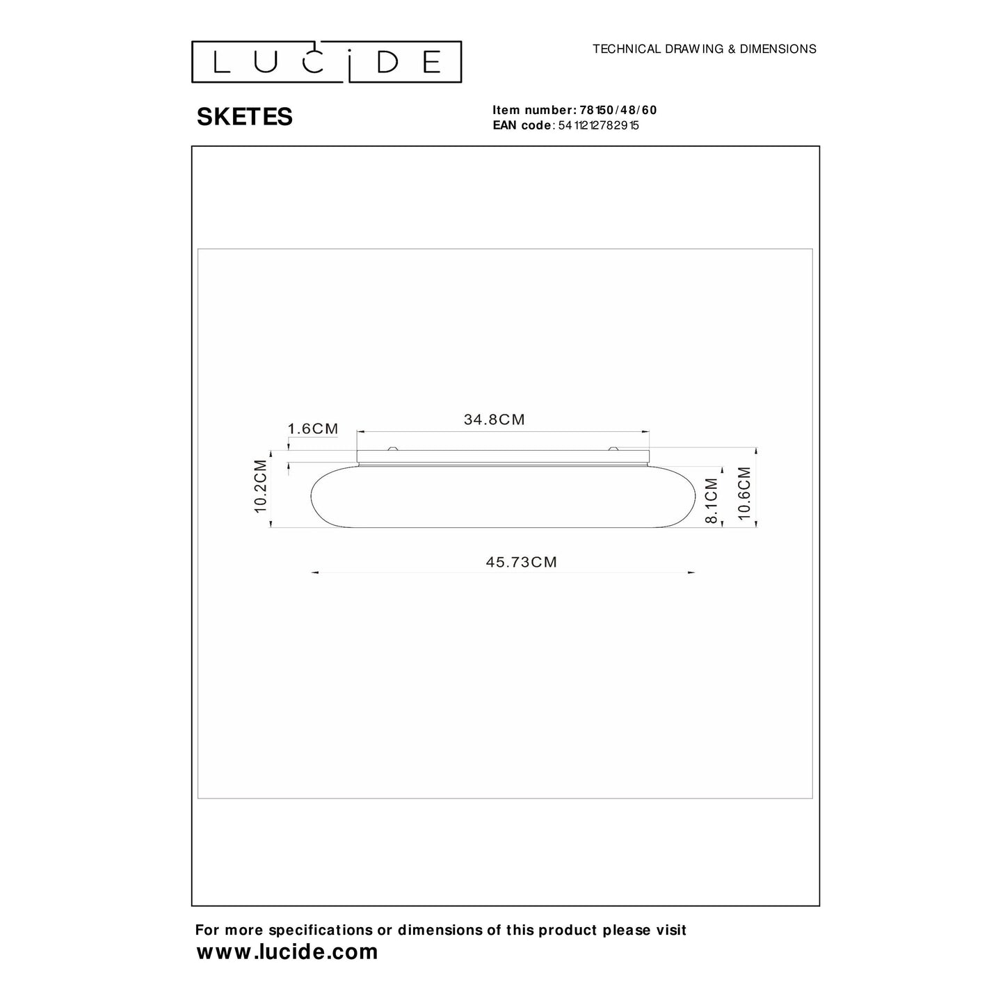 Lucide SKETES - Flush ceiling light - Ø 45,7 cm - LED Dim. - 1x24W 2700K/4000K - Transparant