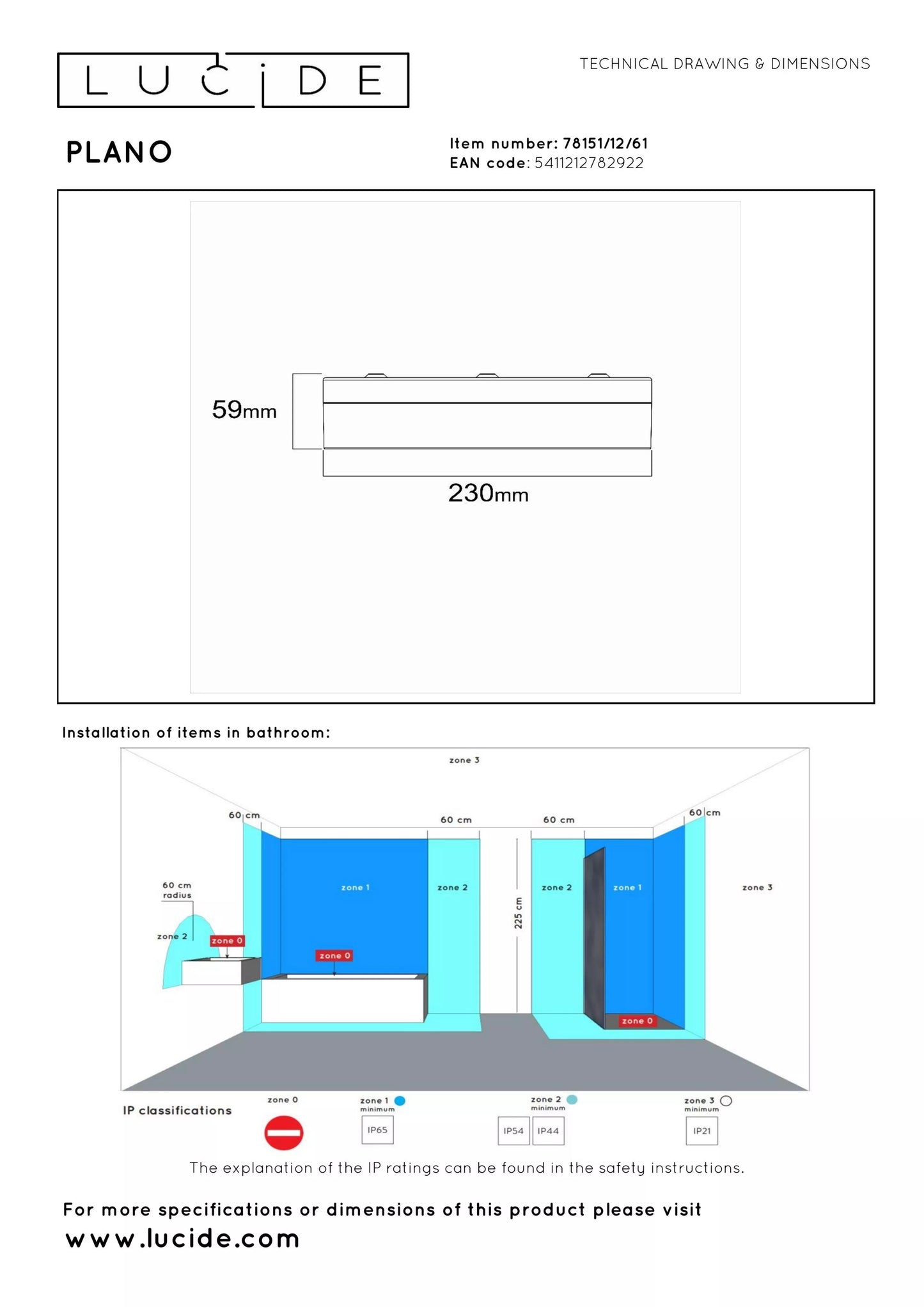 Lucide PLANO - Flush ceiling light Bathroom - Ø 23 cm - LED Dim. - CCT - 1x11W 2700K/4000K - IP44 - Opal