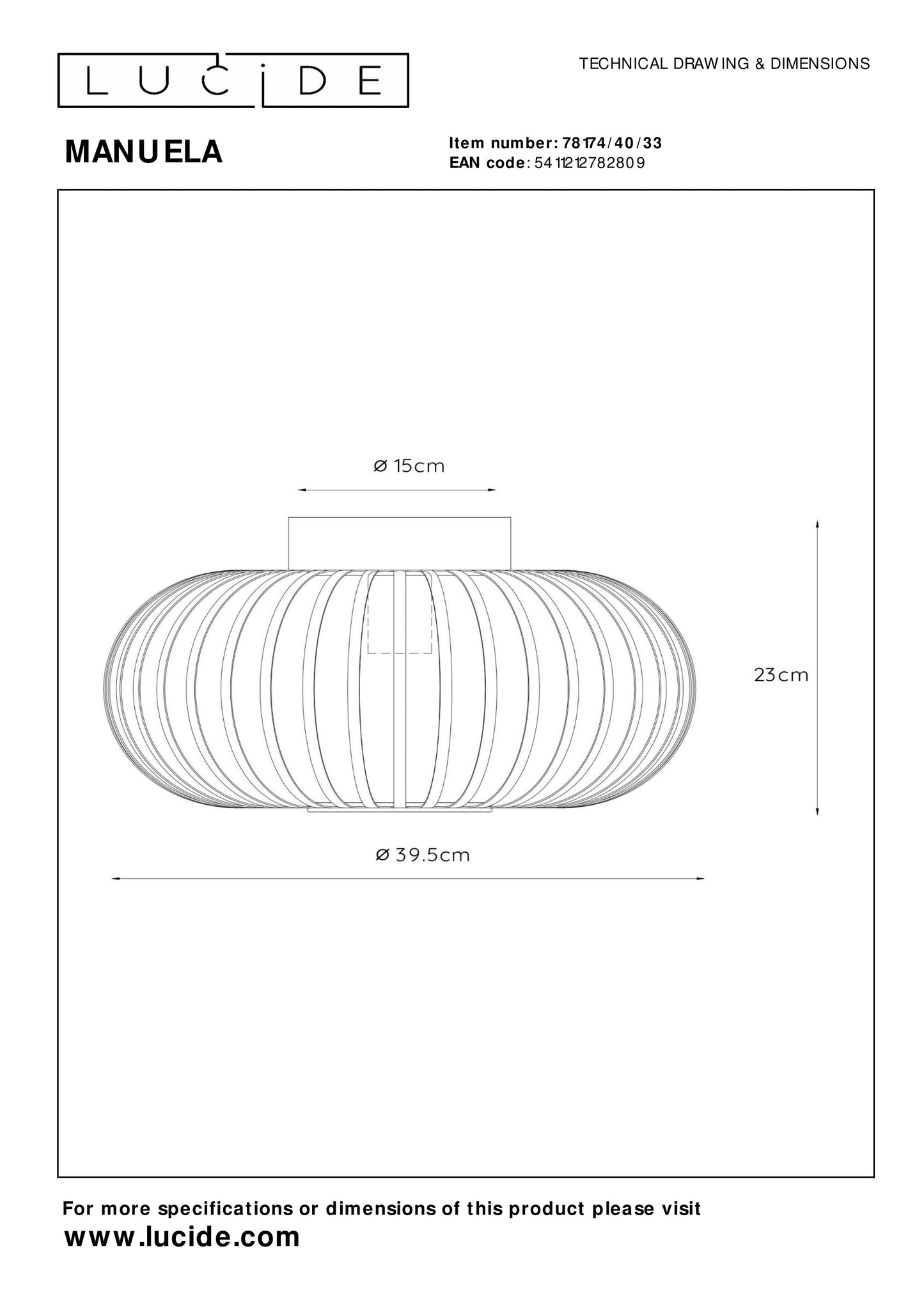 Lucide MANUELA - Flush ceiling light - Ø 39,5 cm - 1xE27 - Green