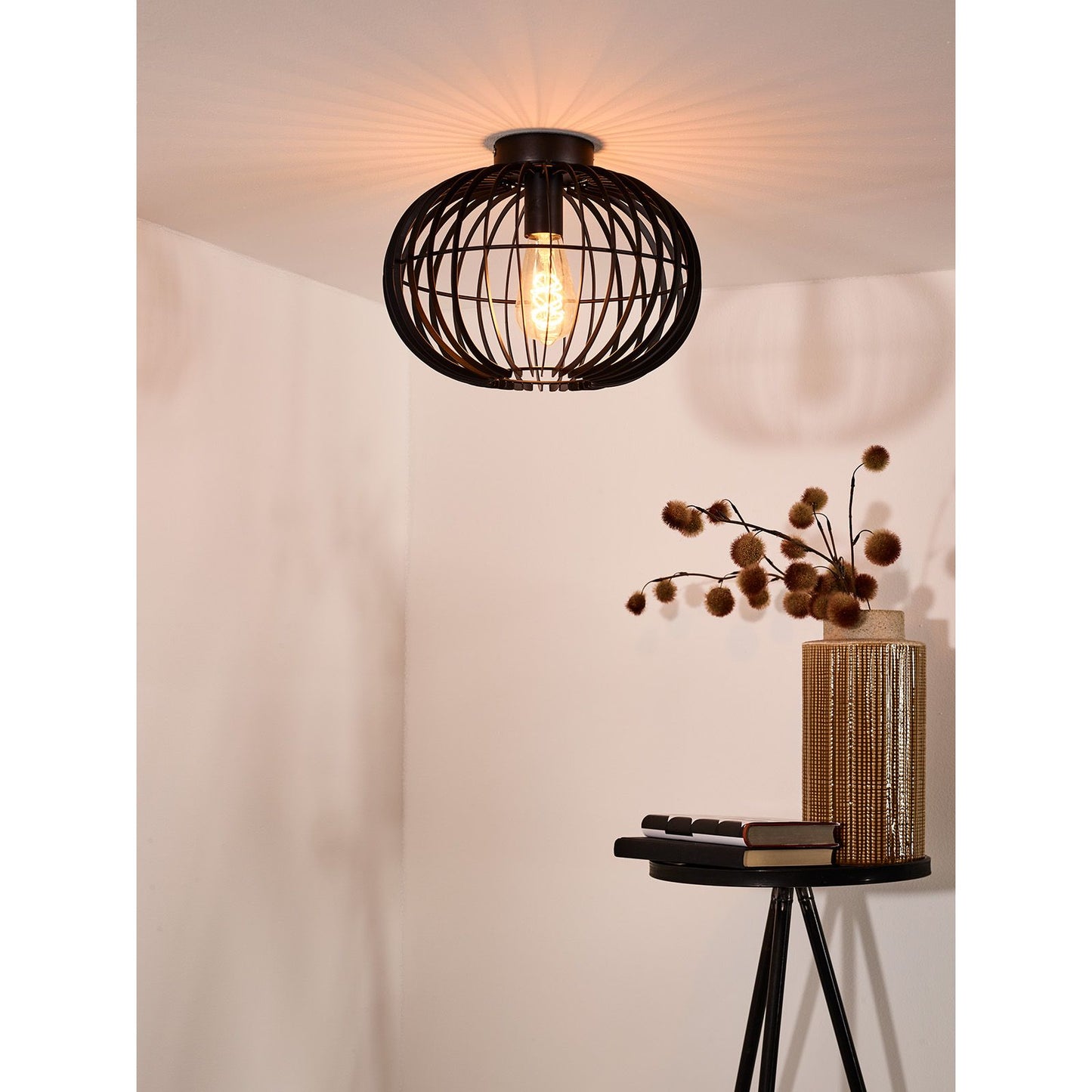 Lucide REDA - Flush ceiling light - Ø 32 cm - 1xE27 - Black