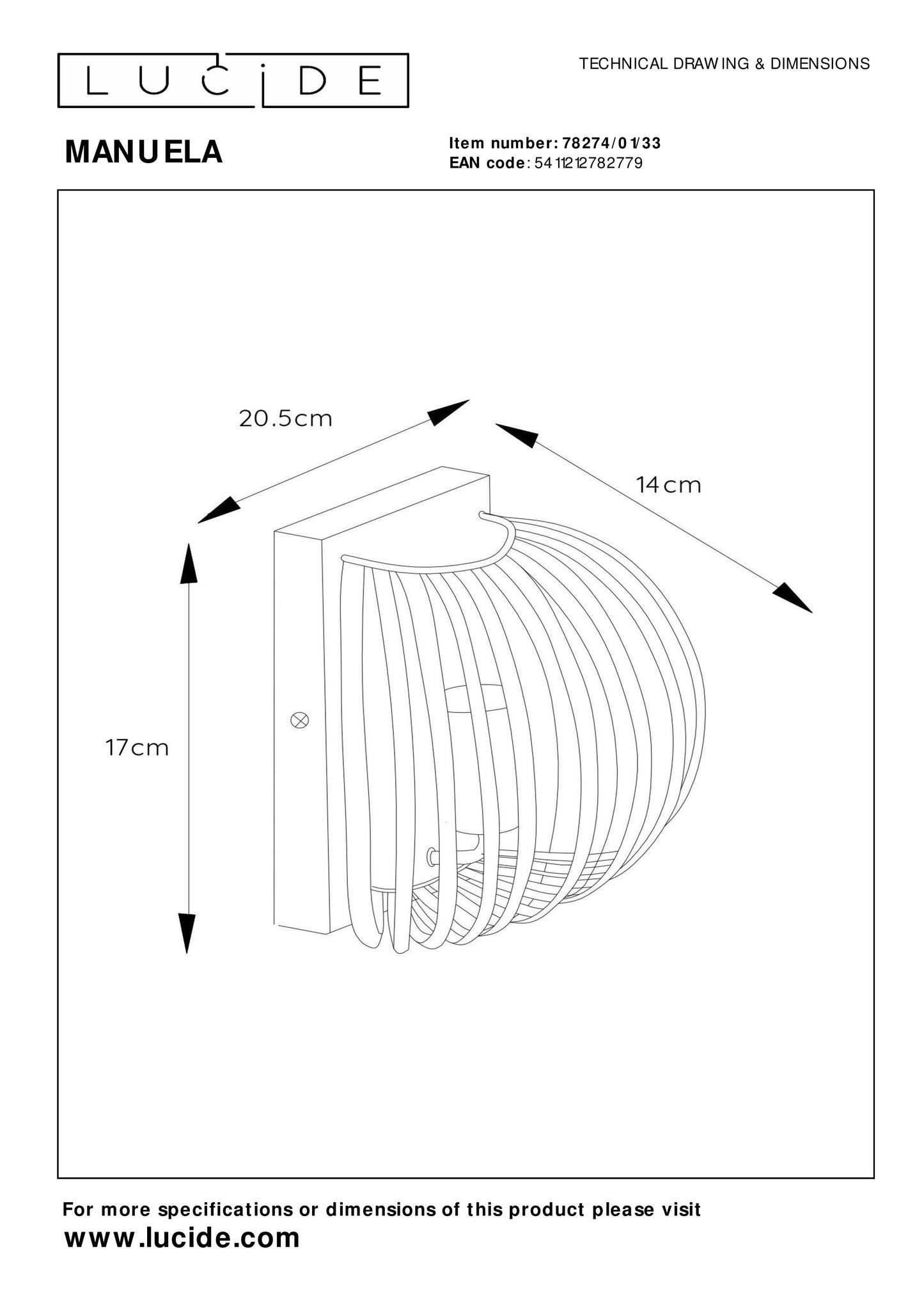 Lucide MANUELA - Wall light - 1xE14 - Green