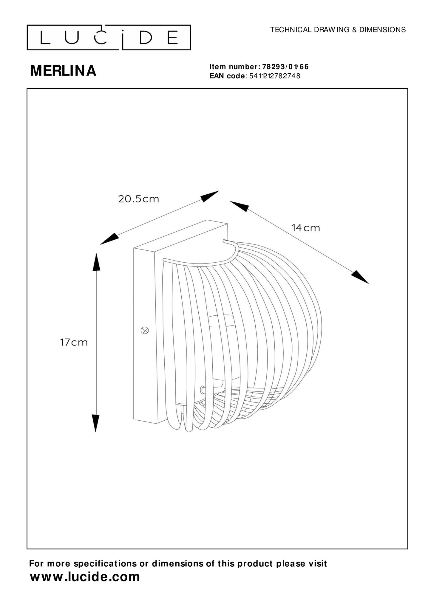 Lucide MERLINA - Wall light Children - 1xE14 - Pink