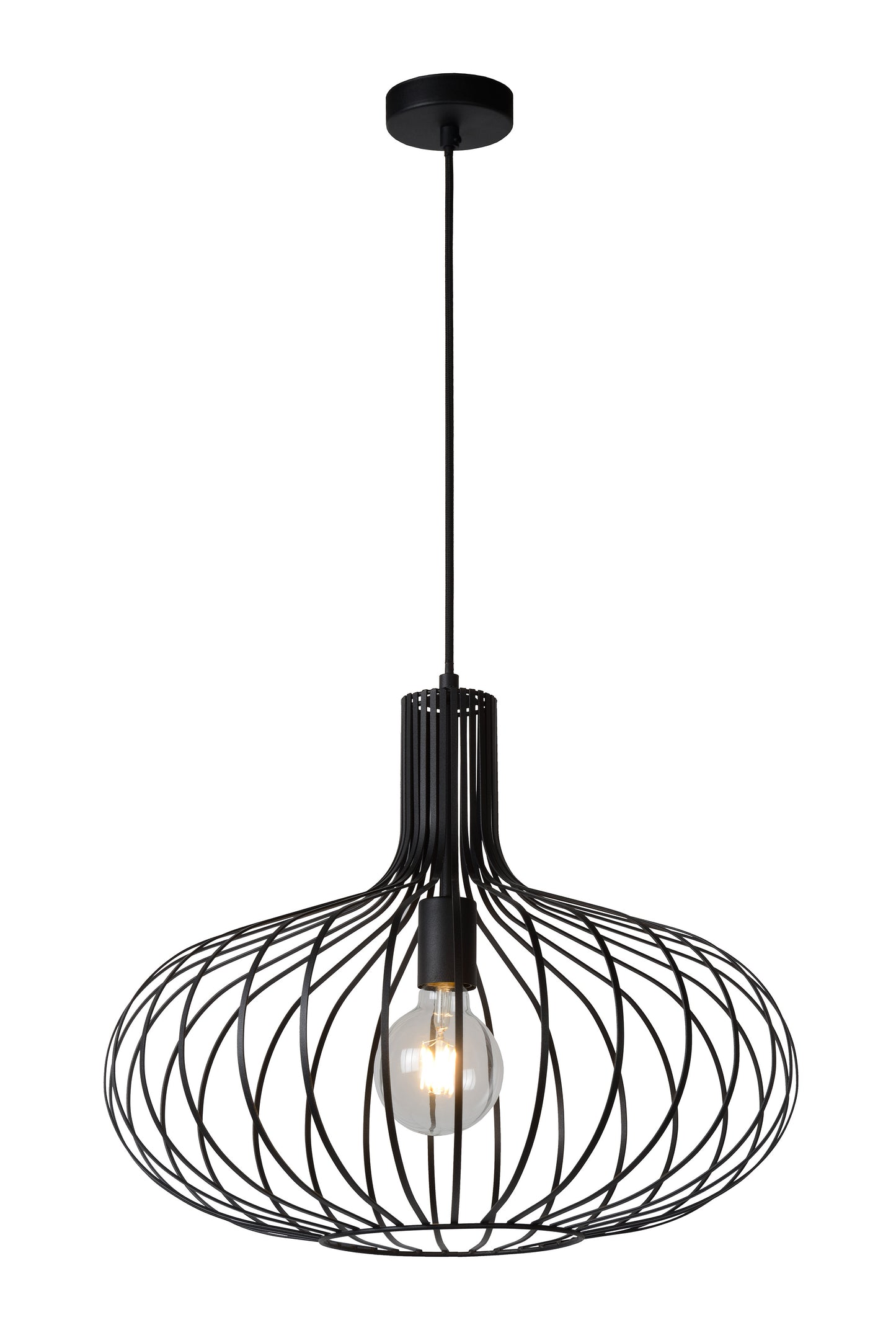 Lucide MANUELA - Pendant light - Ø 50 cm - 1xE27 - Black