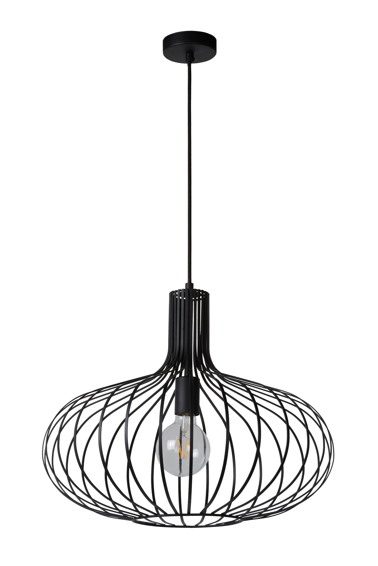 Lucide MANUELA - Pendant light - Ø 50 cm - 1xE27 - Black