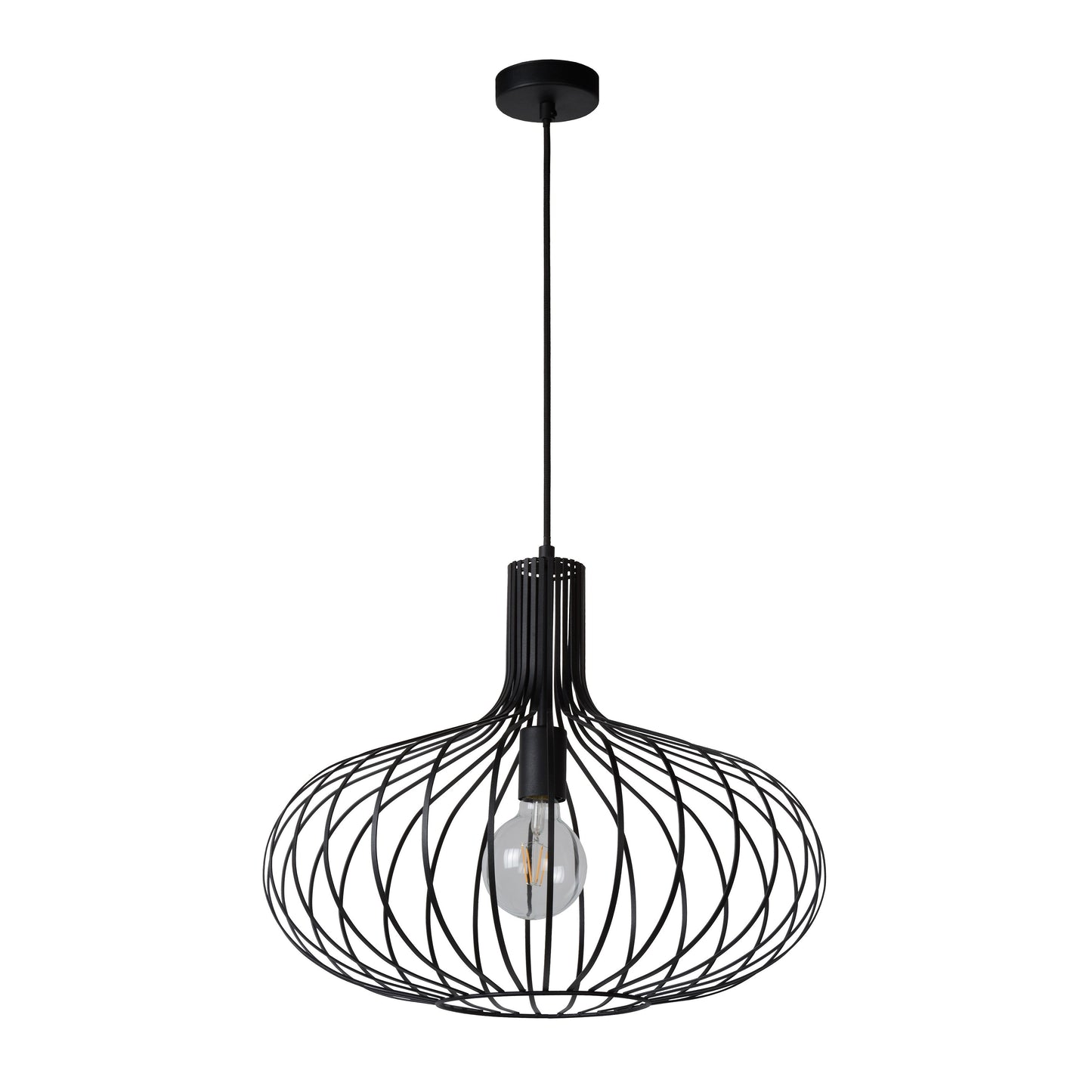 Lucide MANUELA - Pendant light - Ø 50 cm - 1xE27 - Black