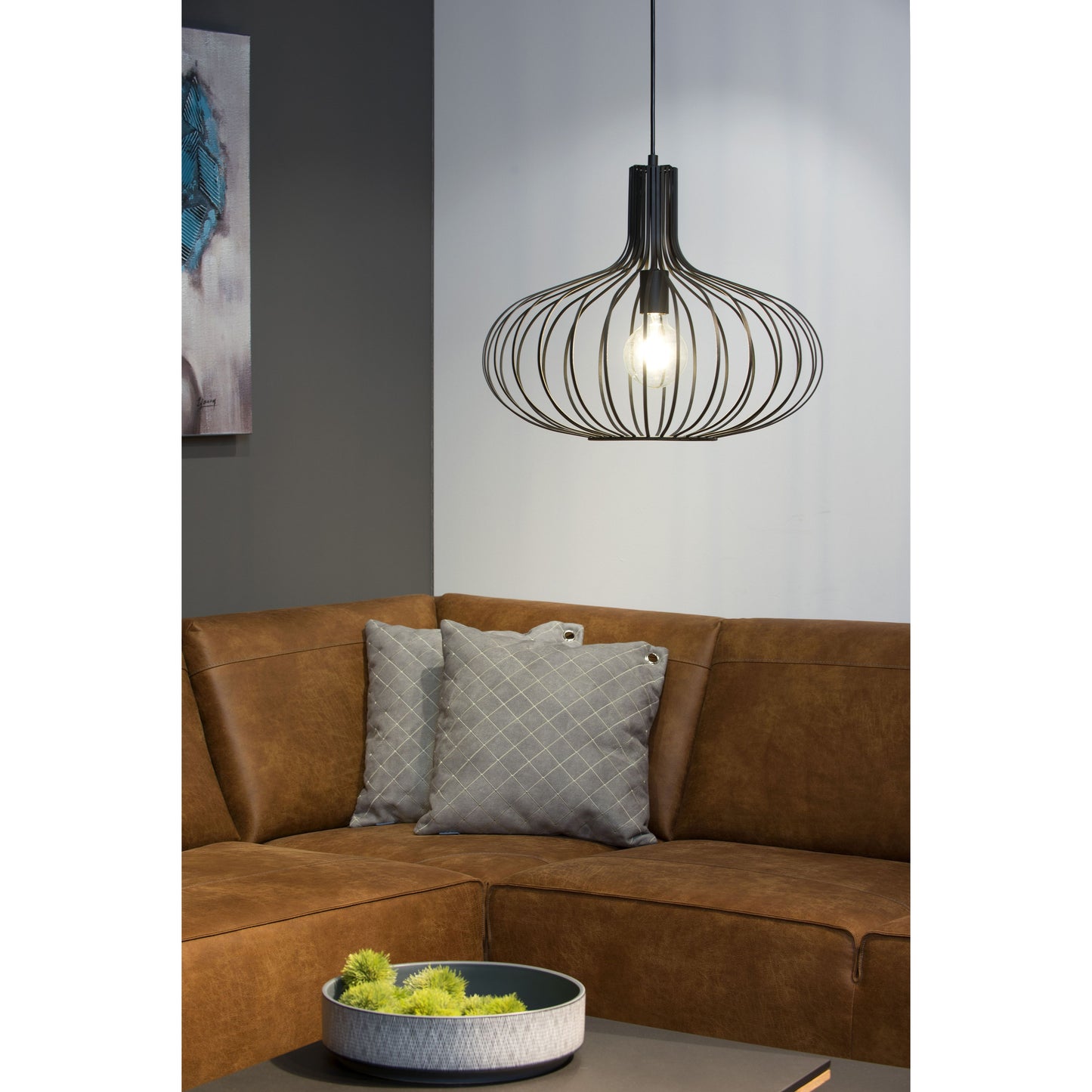 Lucide MANUELA - Pendant light - Ø 50 cm - 1xE27 - Black