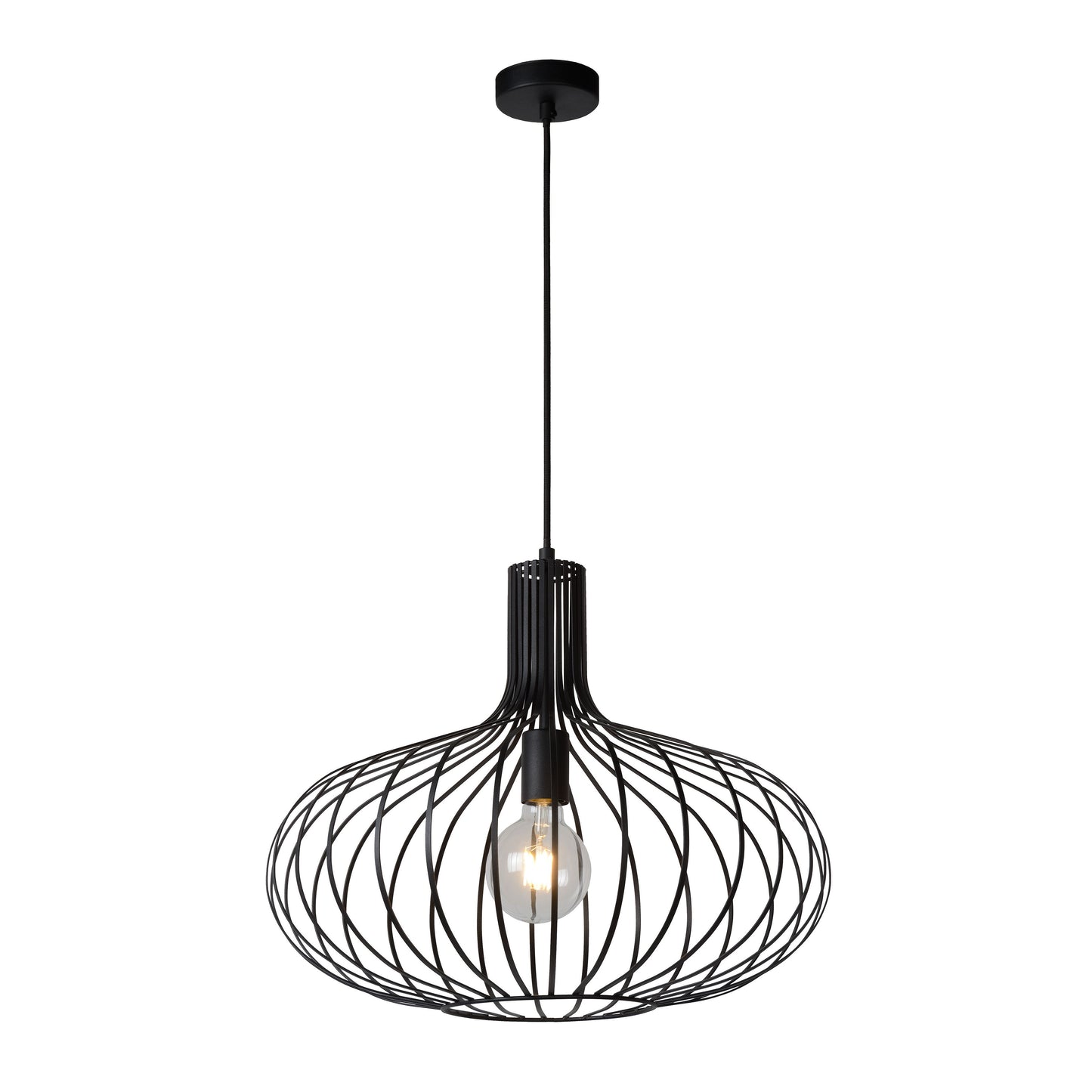 Lucide MANUELA - Pendant light - Ø 50 cm - 1xE27 - Black