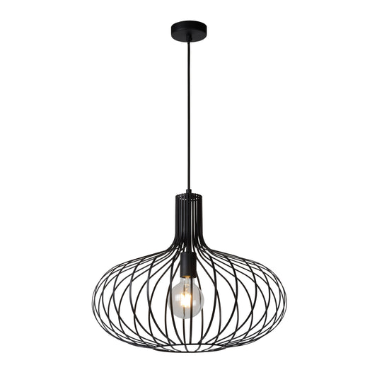 Lucide MANUELA - Pendant light - Ø 50 cm - 1xE27 - Black