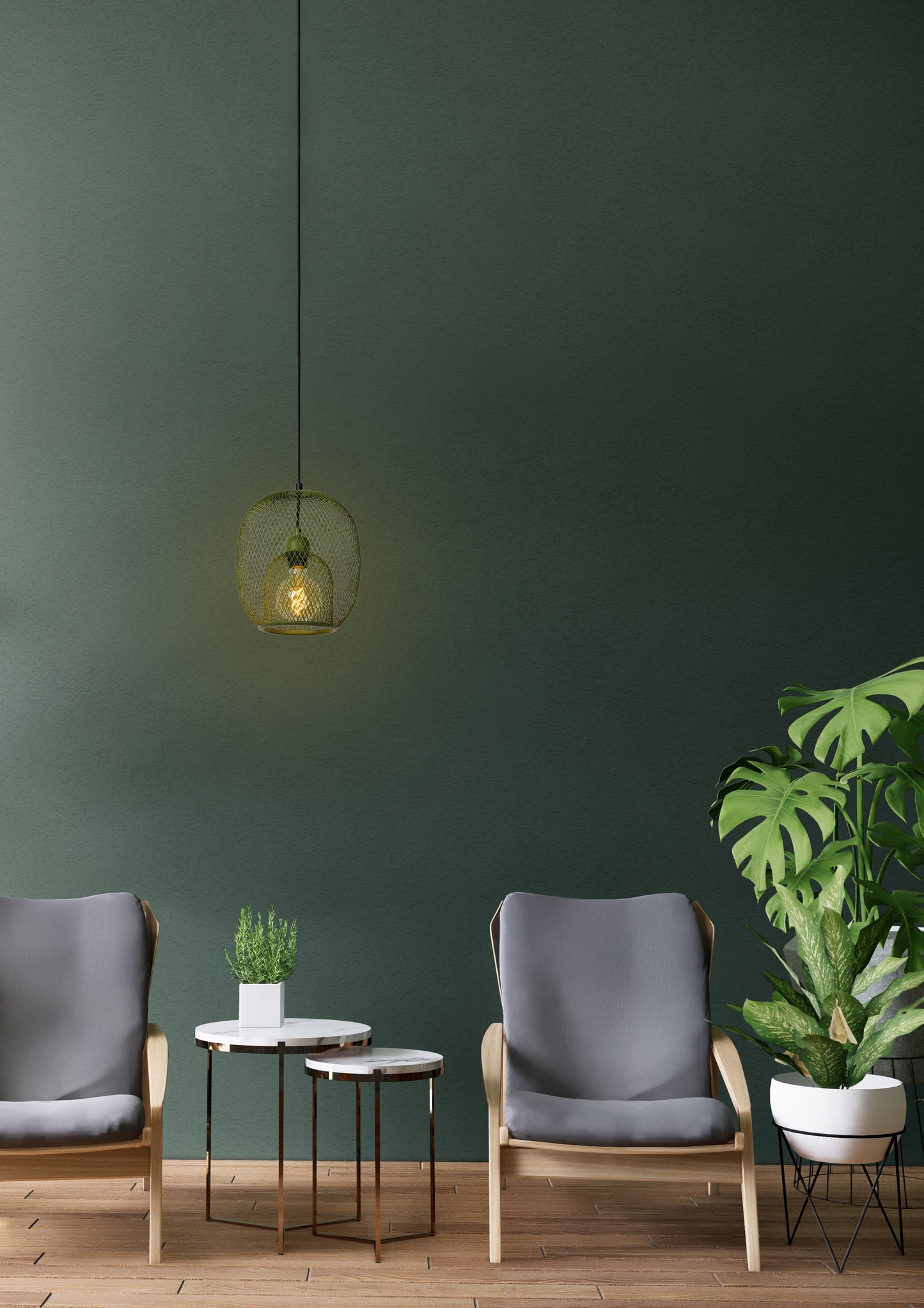 Lucide JERREL - Pendant light - Ø 25 cm - 1xE27 - Green